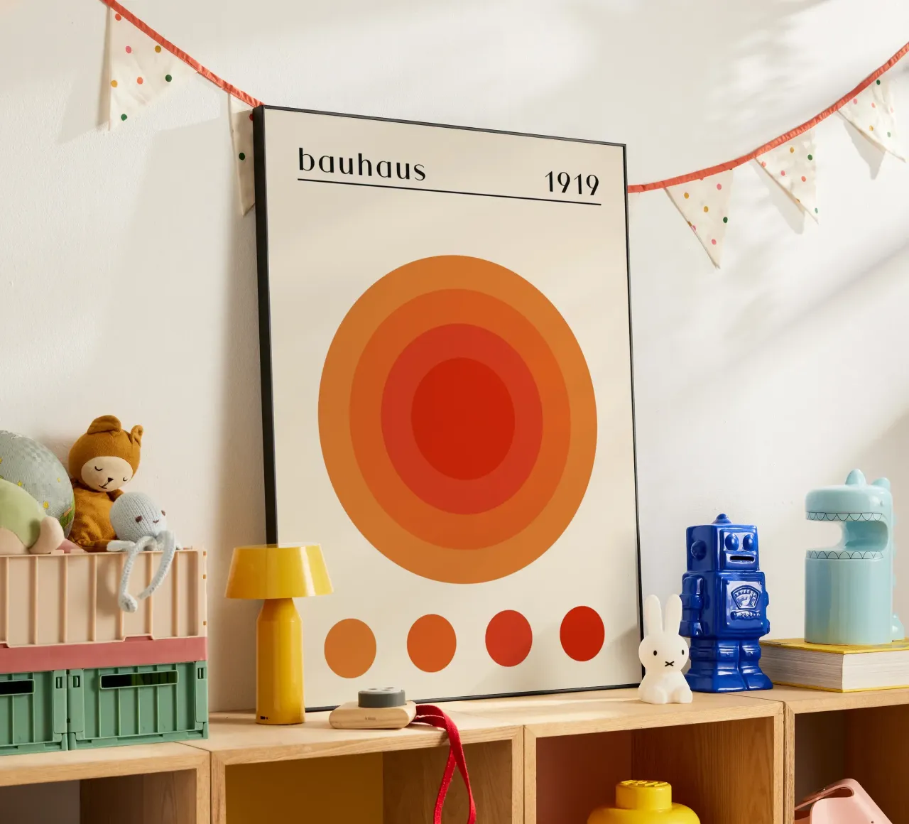 Bauhaus circle design orange alu-dibond by Whole©