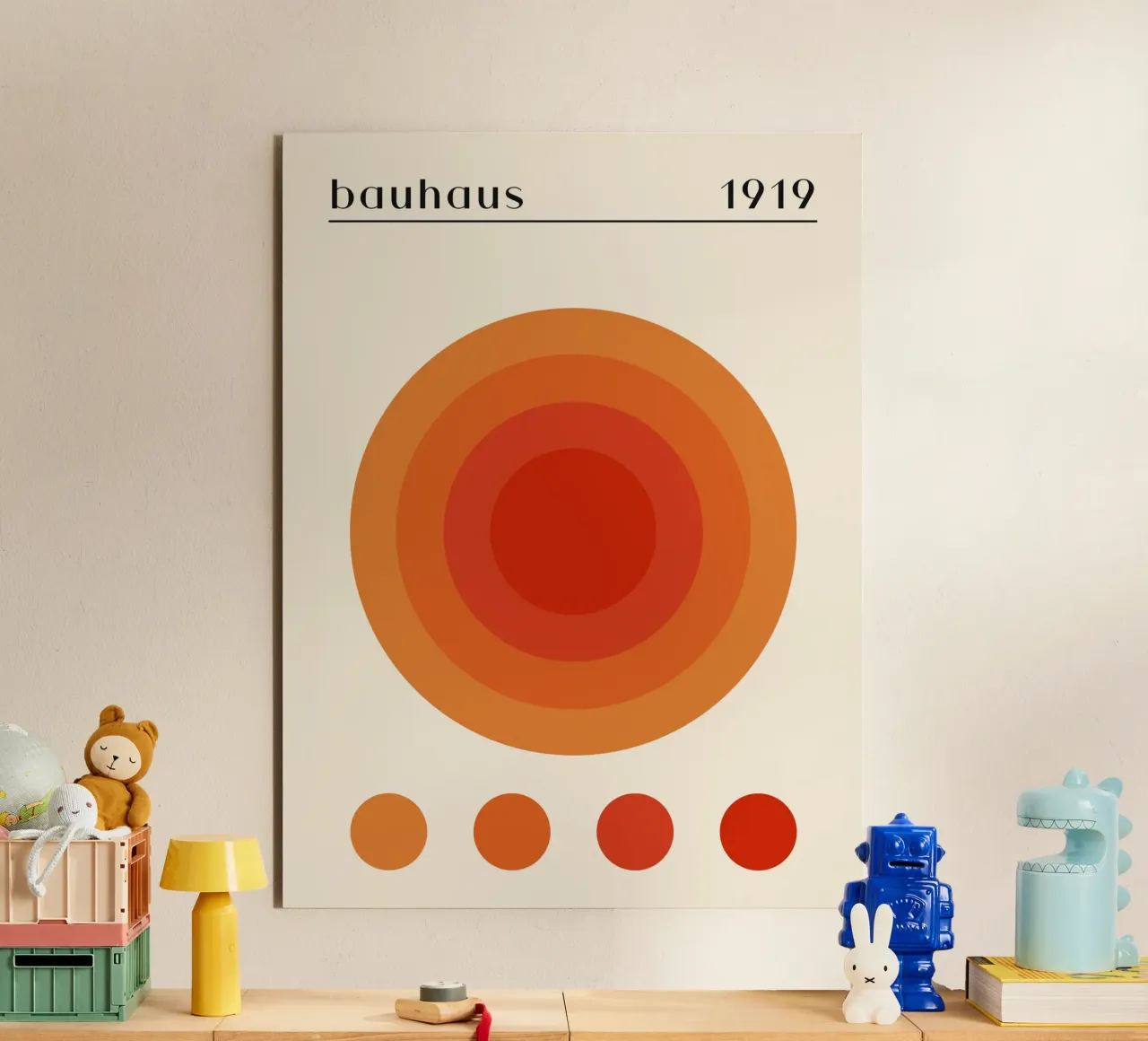 Bauhaus circle design orange alu-dibond by Whole©