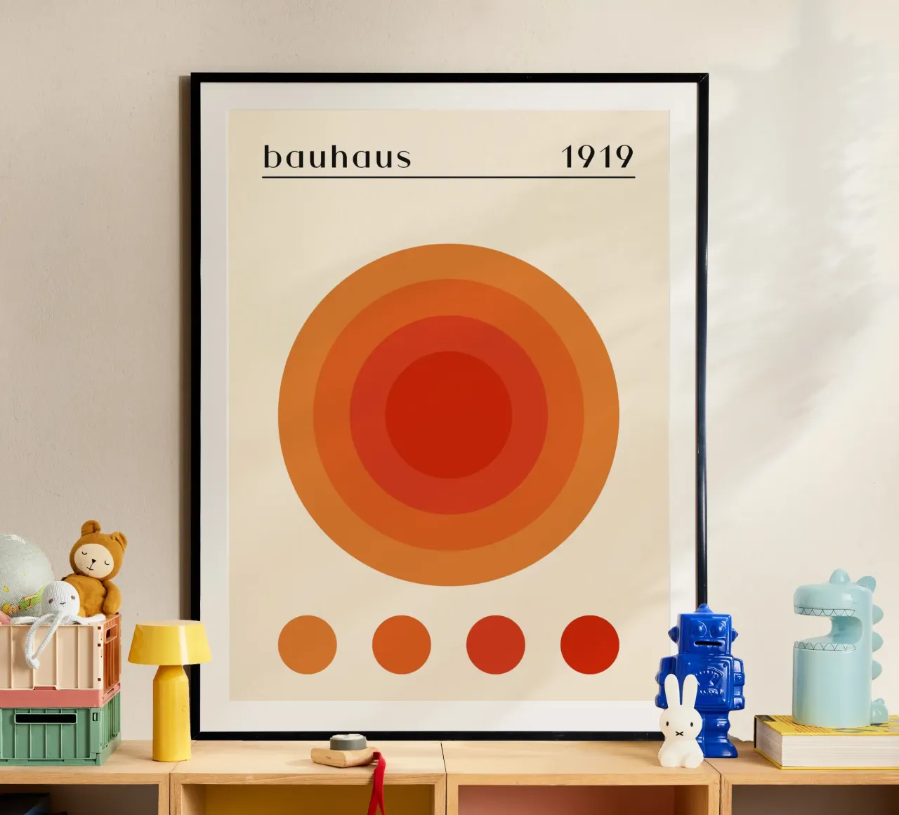 Cerchio Bauhaus design arancione carta hahnemühle da Whole©
