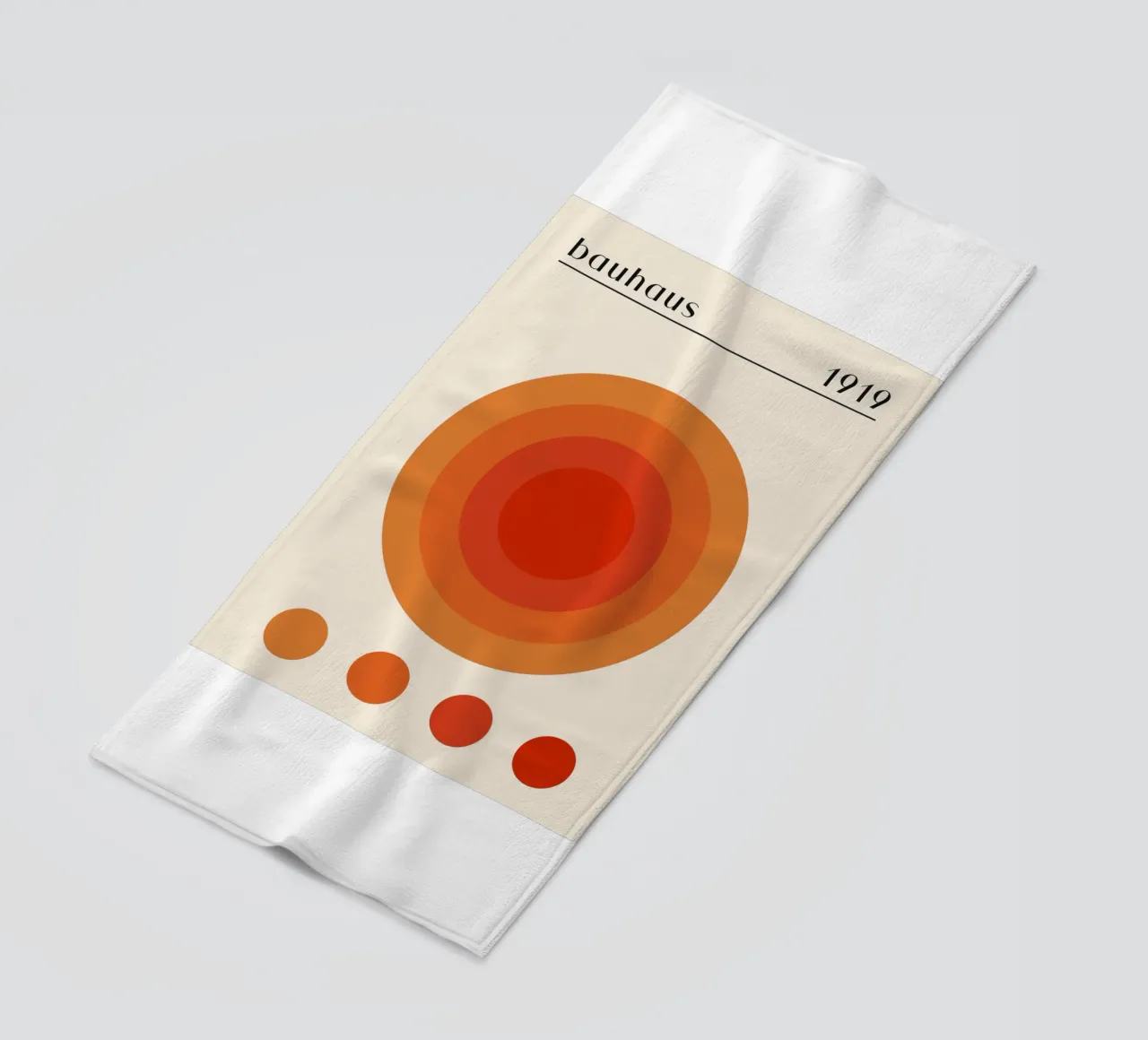 Bauhaus circle design orange beach towel by Whole©