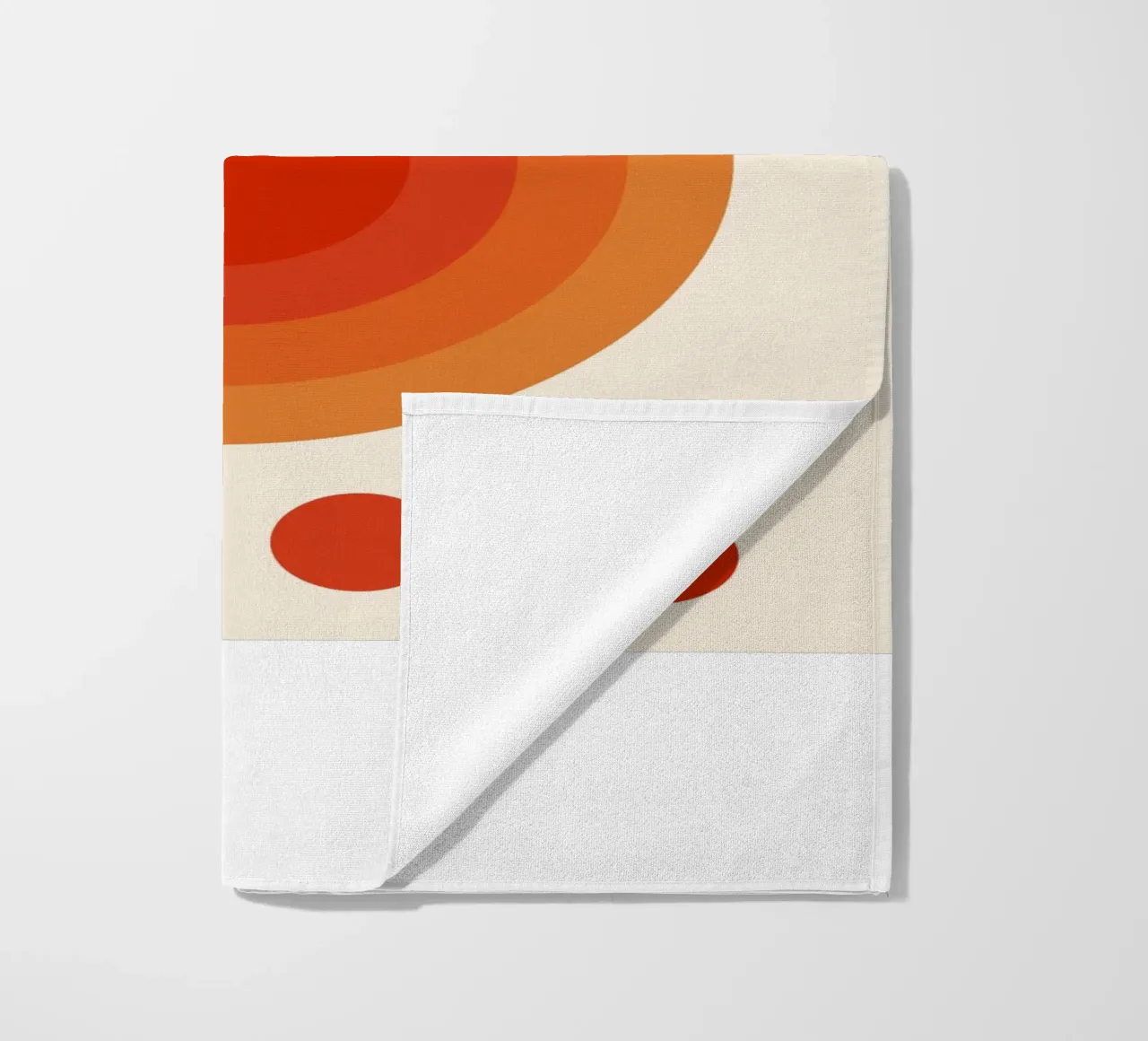 Bauhaus circle design orange beach towel by Whole©