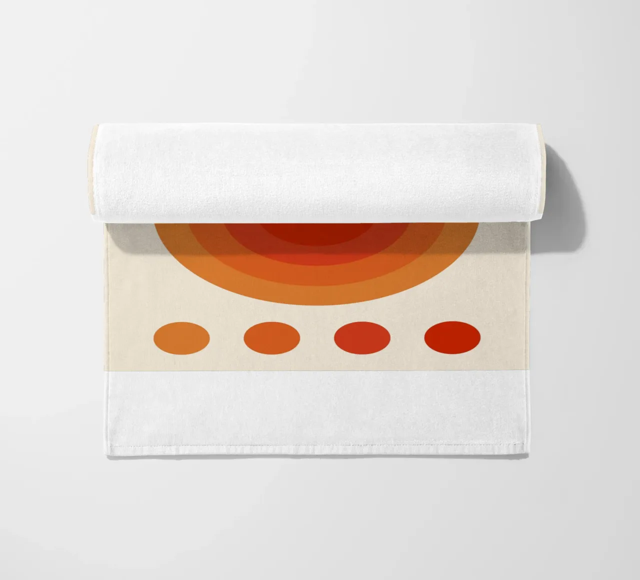 Bauhaus circle design orange beach towel by Whole©