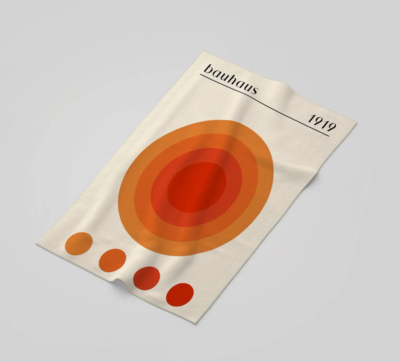Bauhaus circle design orange beach towel by Whole©