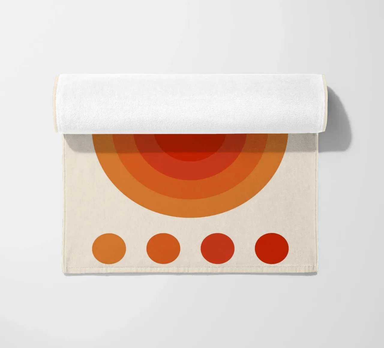 Bauhaus circle design orange beach towel by Whole©