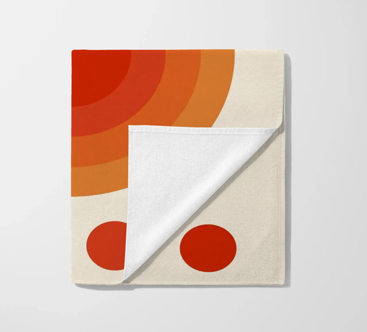 Bauhaus circle design orange beach towel by Whole©