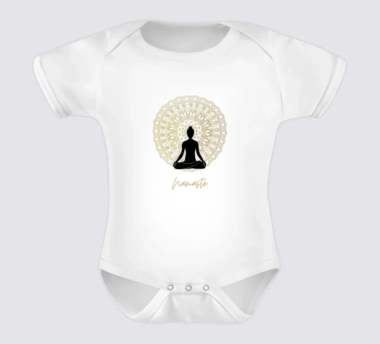 Namaste con la sagoma di una persona body neonato maniche corte da ArtDesign by KBK