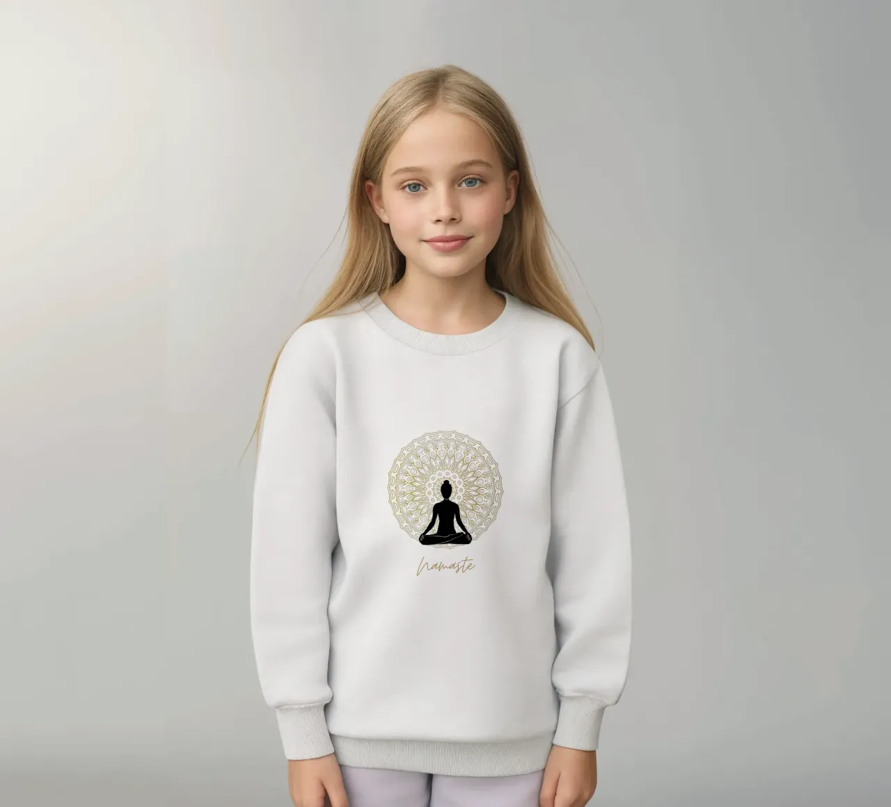 Namaste con la sagoma di una persona felpa bambino da ArtDesign by KBK
