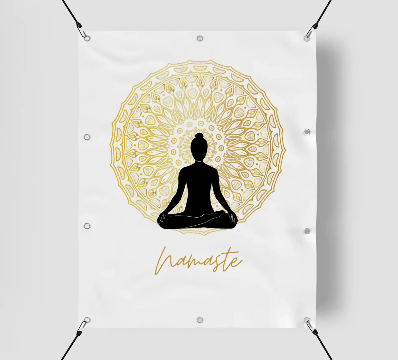 Namaste con la sagoma di una persona telo in pvc da ArtDesign by KBK