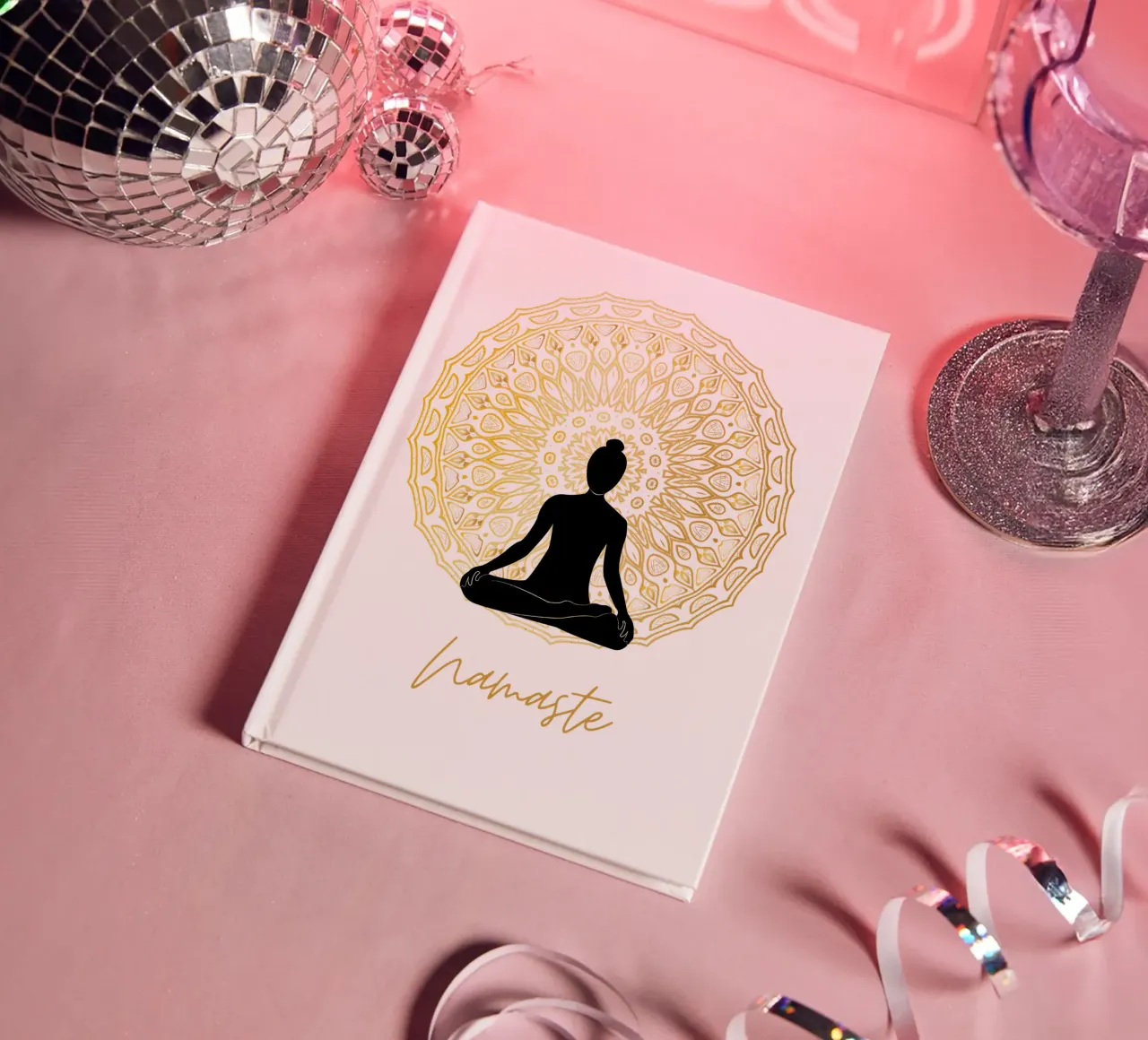 Namaste with the silhouette of a person notebook by ArtDesign by KBK