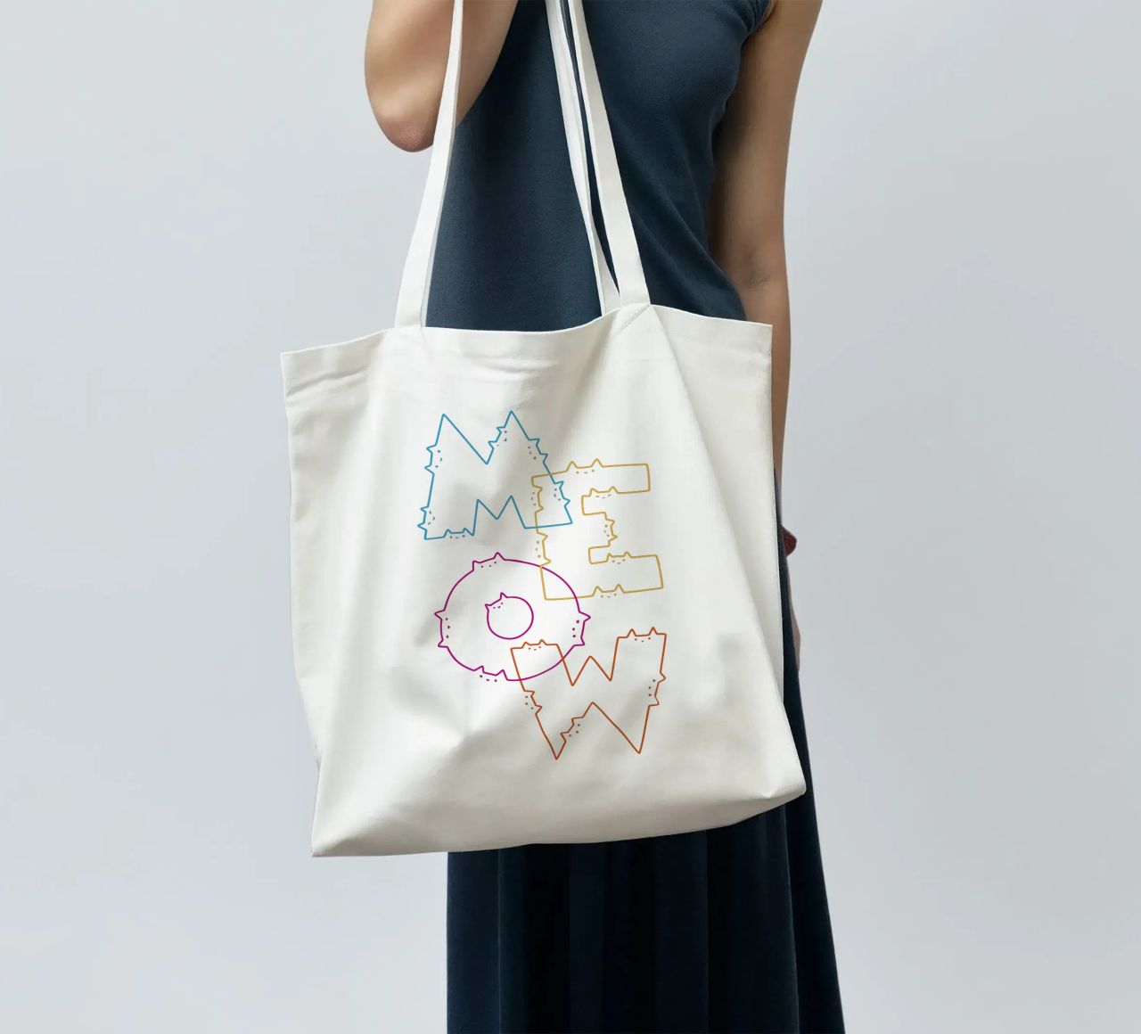 Divisione Meow Cat Lines borsa in juta da Tobe Fonseca