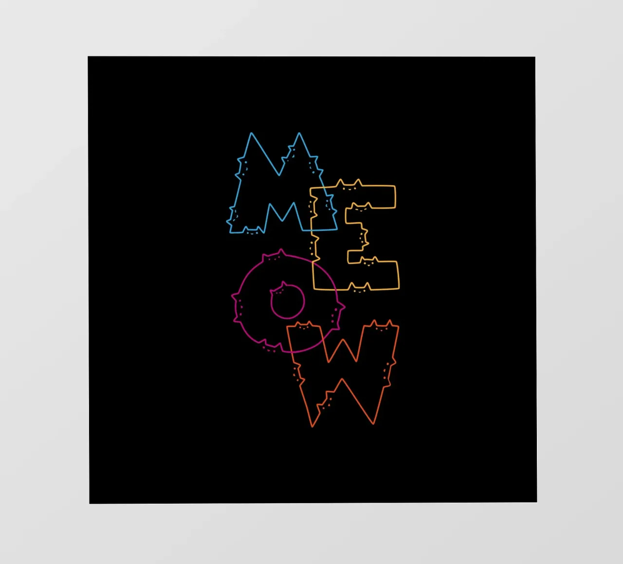 Abteilung Meow Cat Lines Backlit Folie von Tobe Fonseca