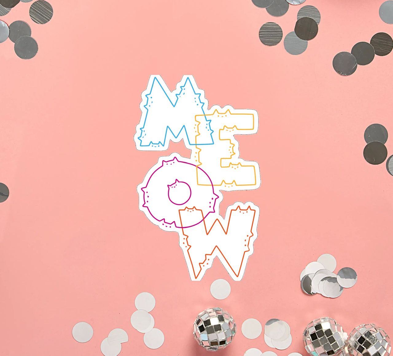 Divisione Meow Cat Lines adesivo da Tobe Fonseca