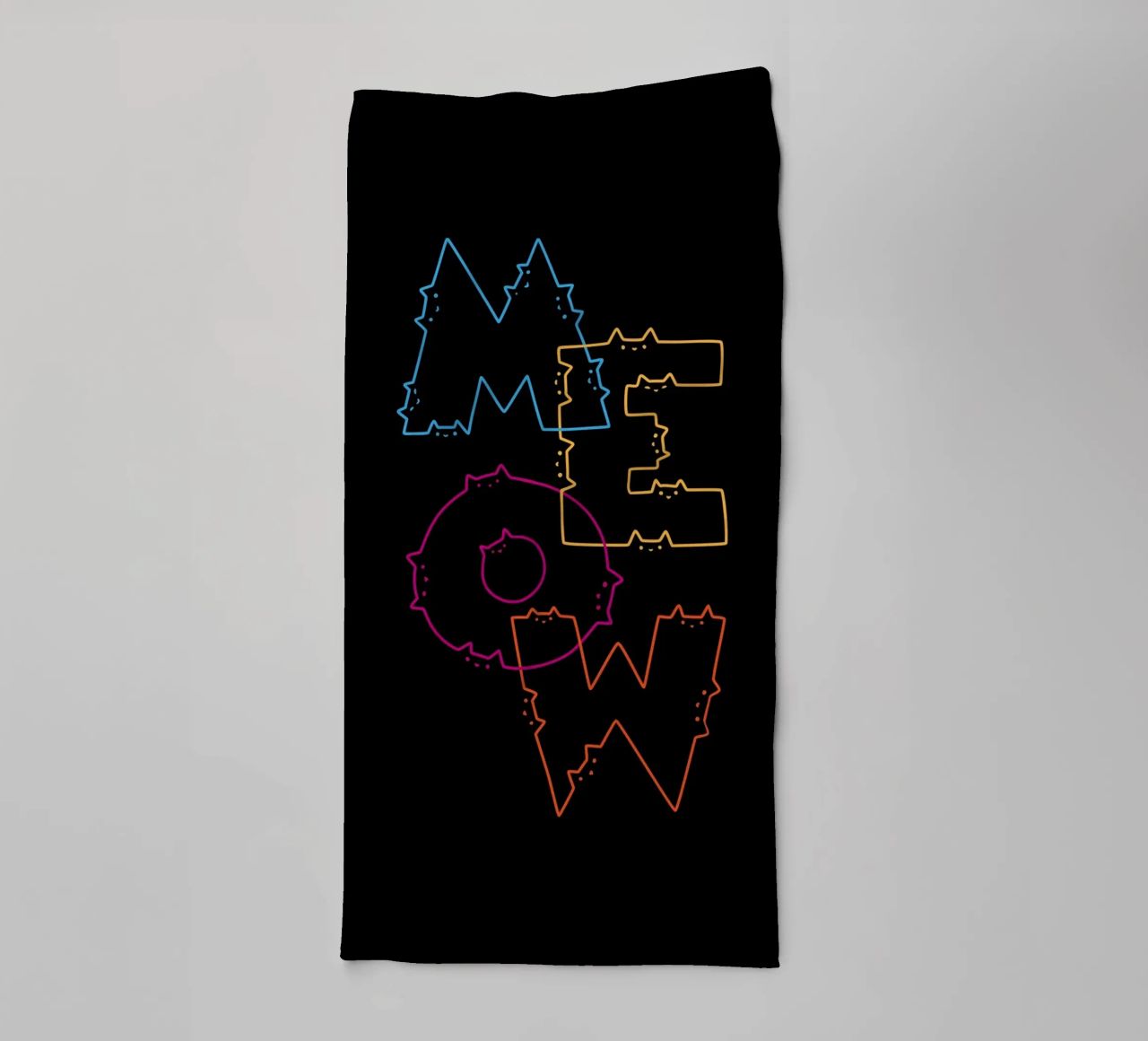 Meow Cat Lines Division towel by Tobe Fonseca