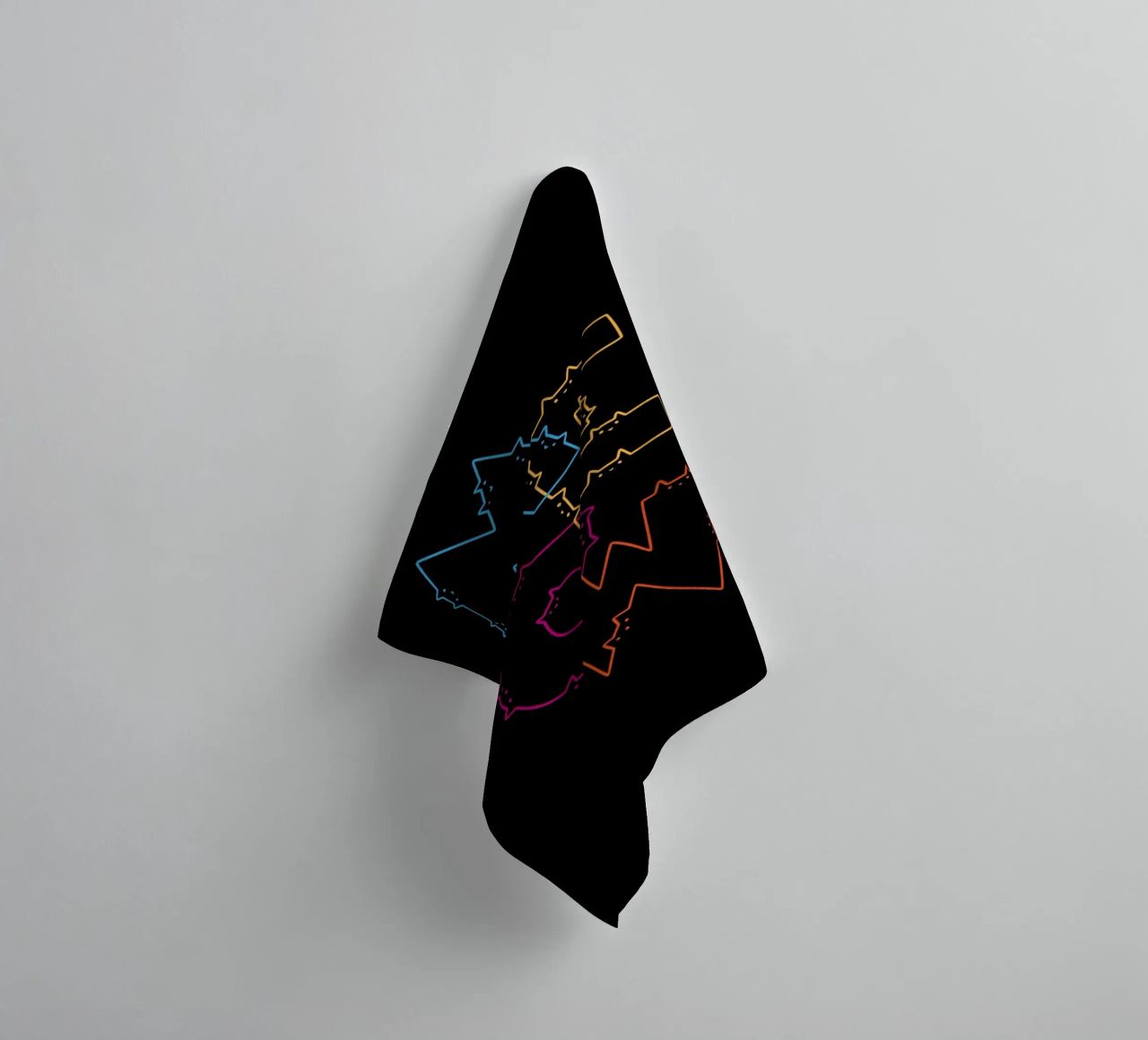 Meow Cat Lines Division towel by Tobe Fonseca