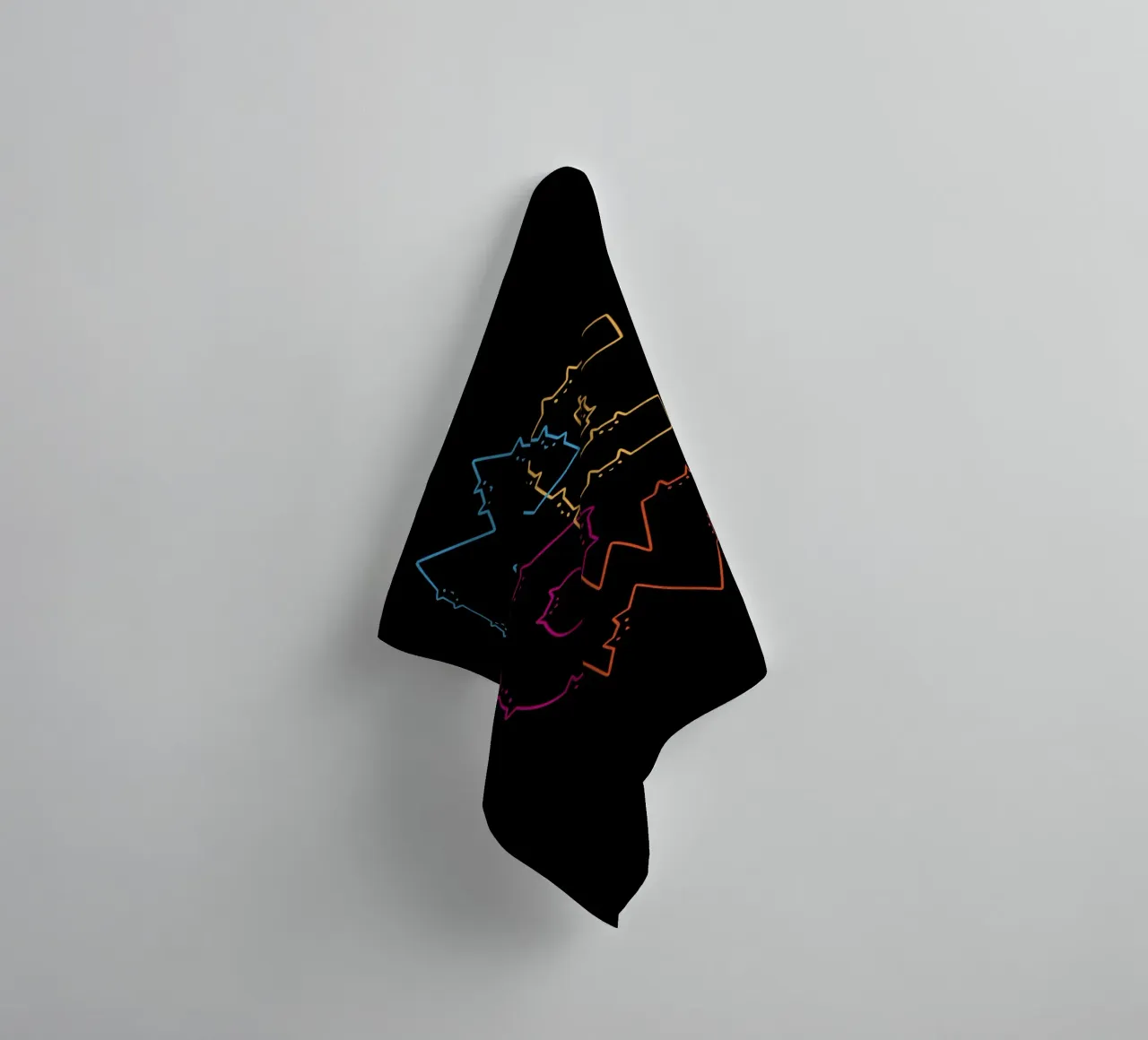 Abteilung Meow Cat Lines Handtuch von Tobe Fonseca
