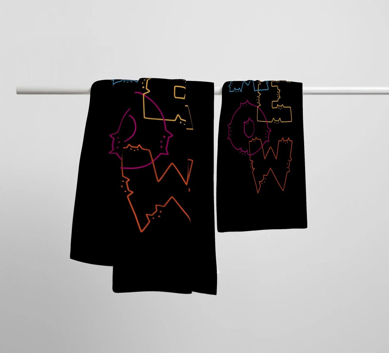 Meow Cat Lines Division towel by Tobe Fonseca