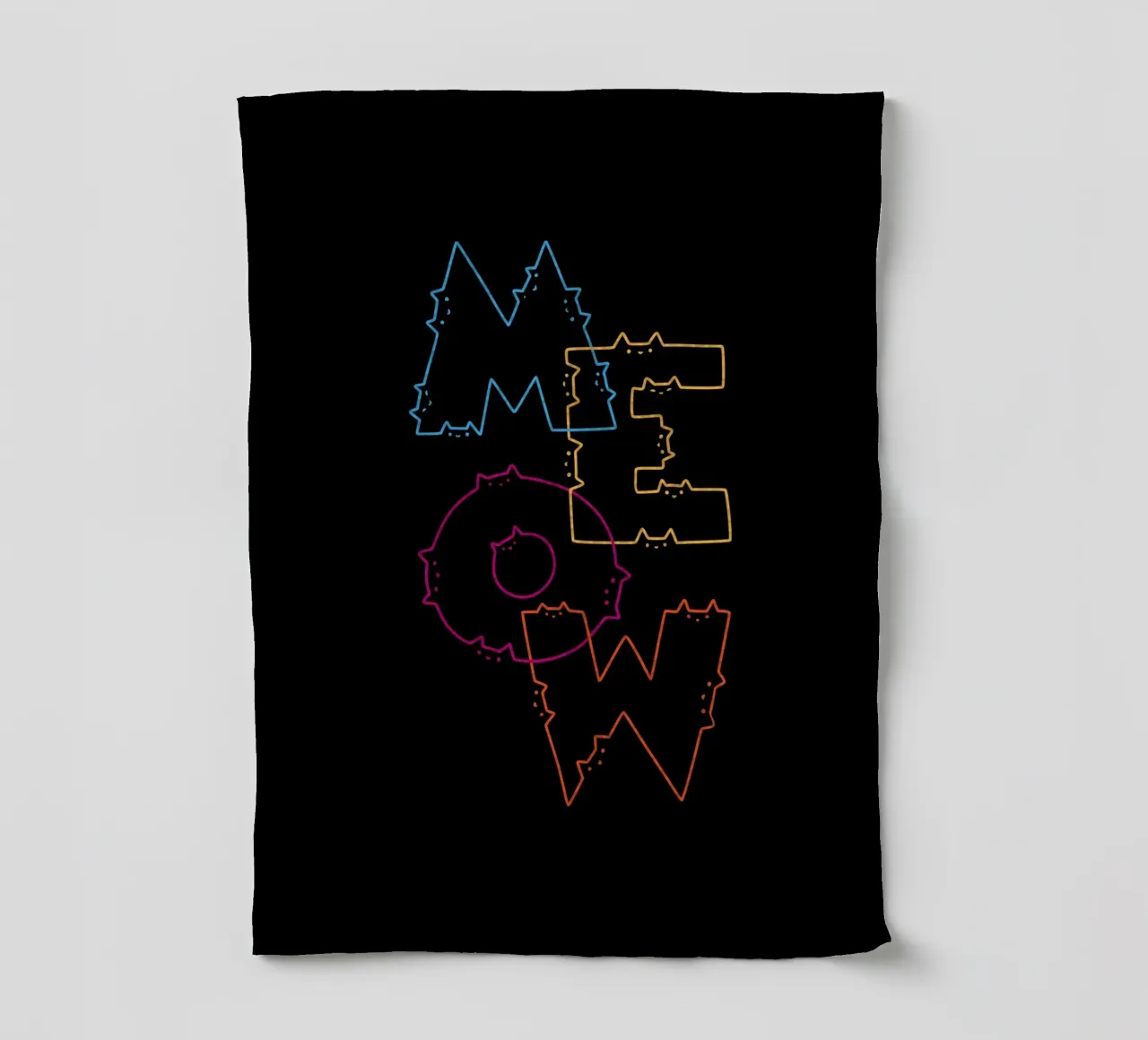 Abteilung Meow Cat Lines Geschirrtuch von Tobe Fonseca