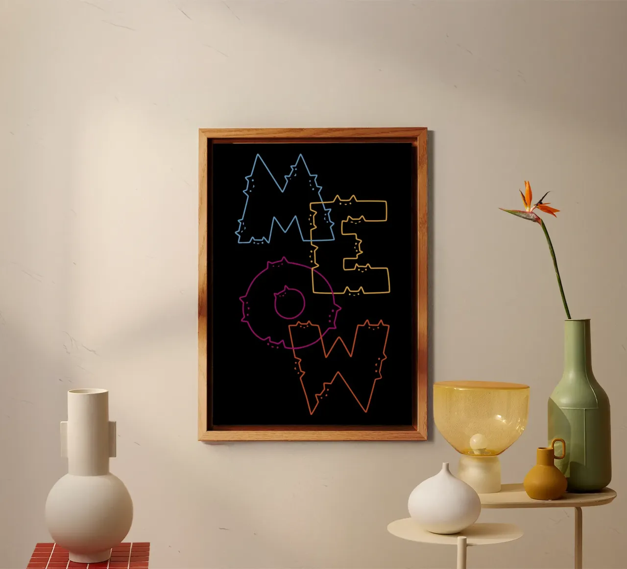 Meow Cat Lines Division alu-dibond by Tobe Fonseca