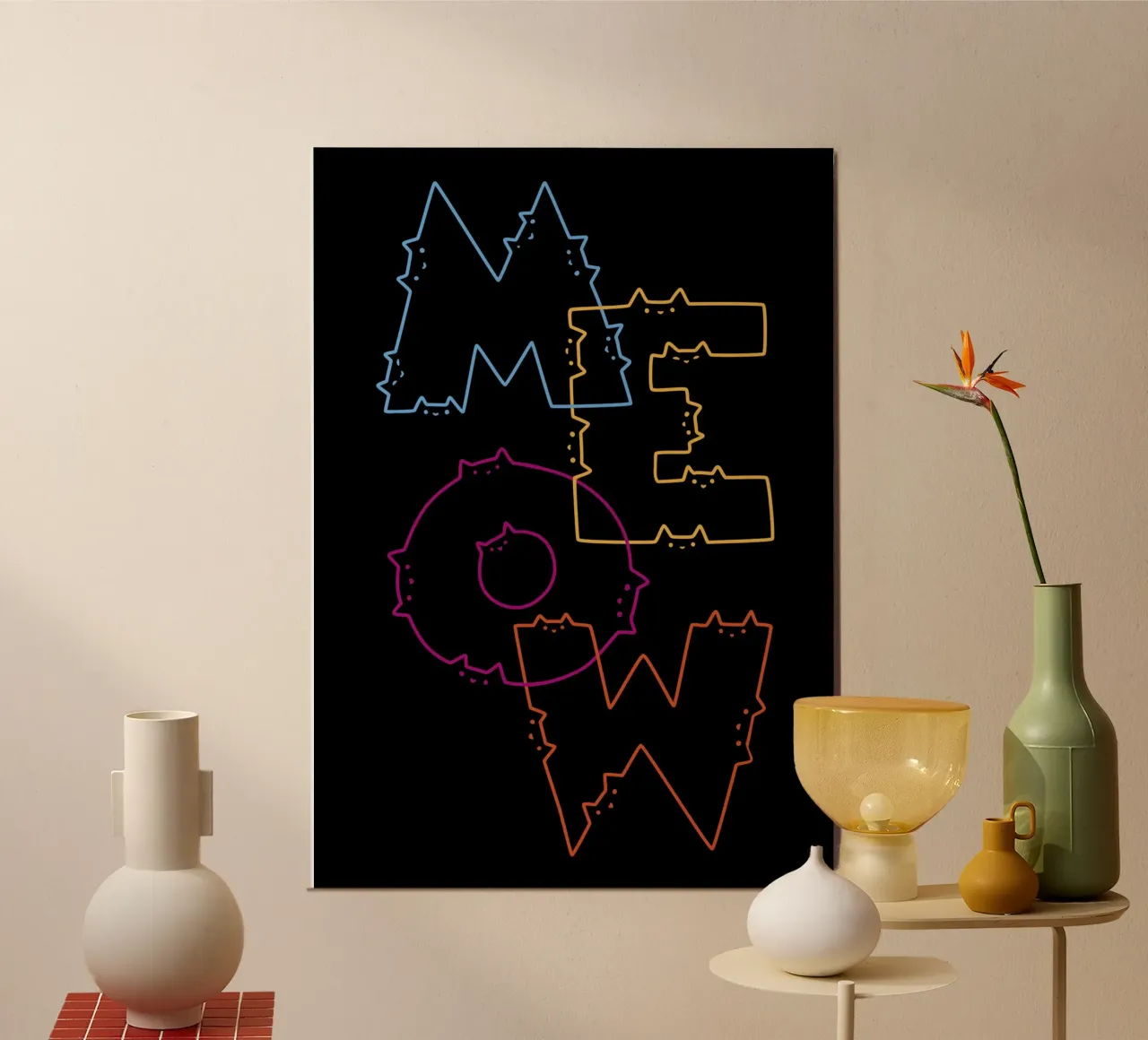 Meow Cat Lines Division alu-dibond by Tobe Fonseca