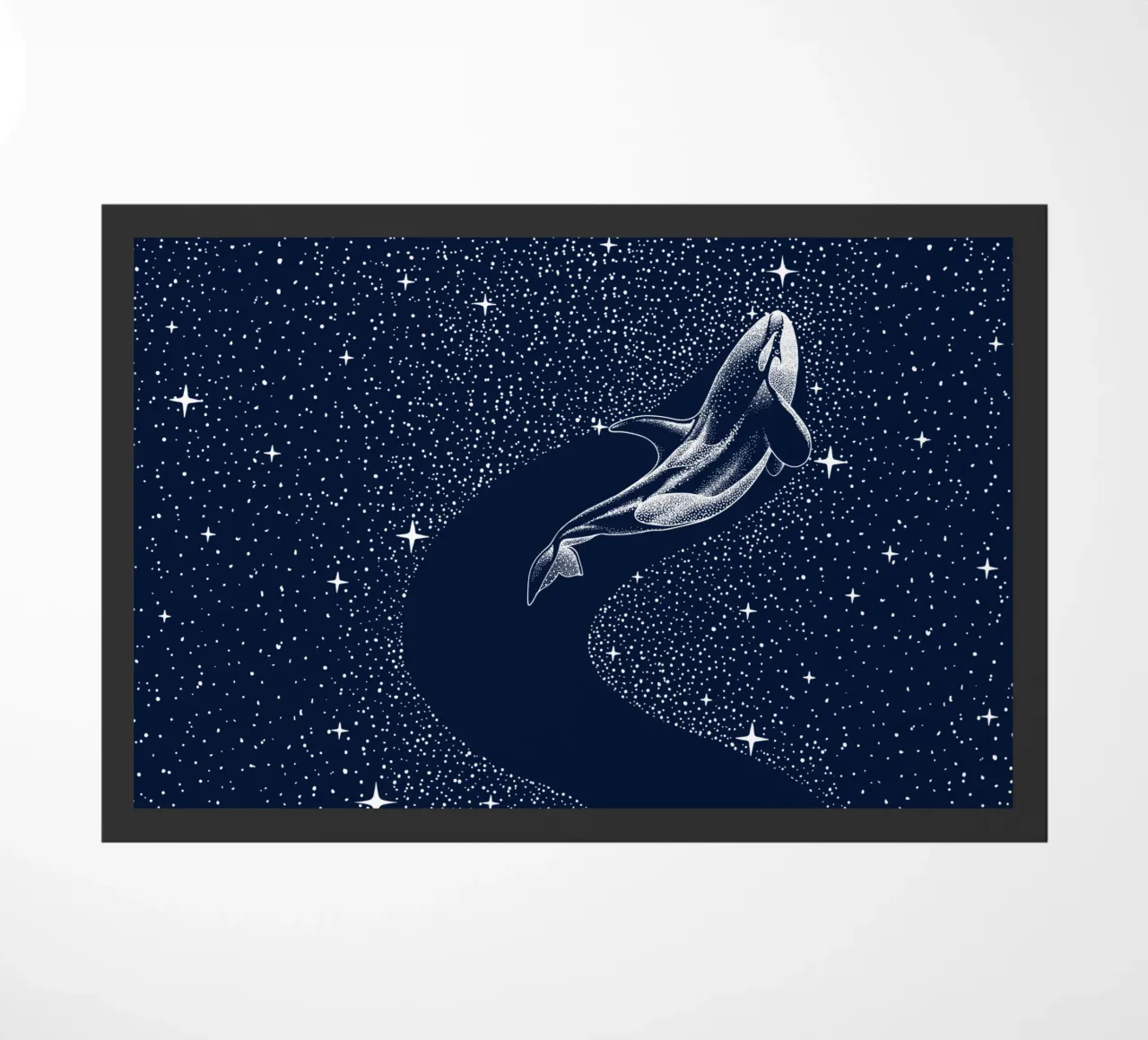 starry orca doormat by aliriza cakir