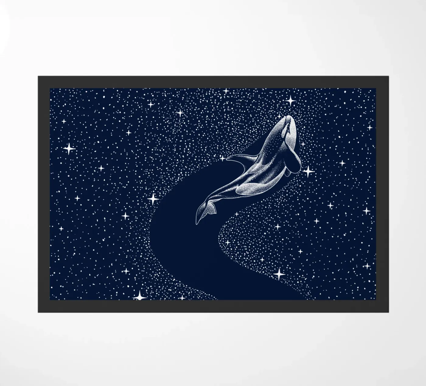 starry orca doormat by aliriza cakir