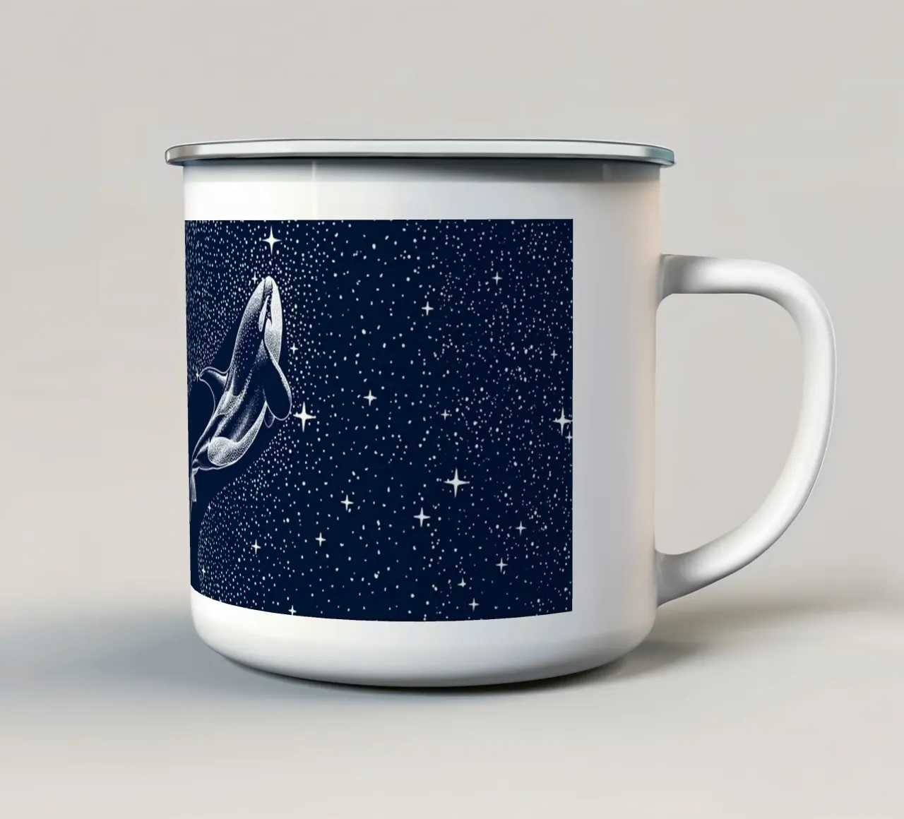 orca stellata tazza in smalto da aliriza cakir