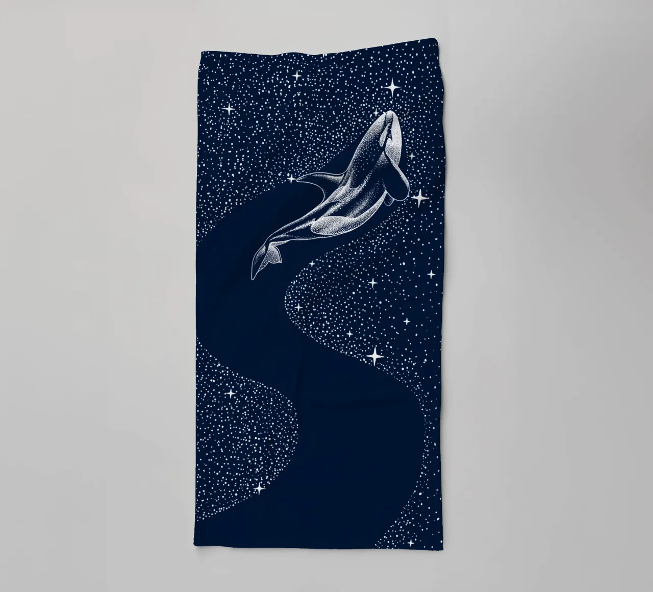 starry orca towel by aliriza cakir