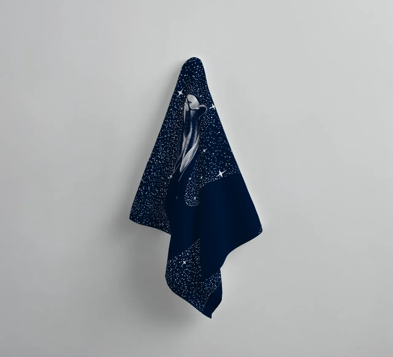 starry orca towel by aliriza cakir