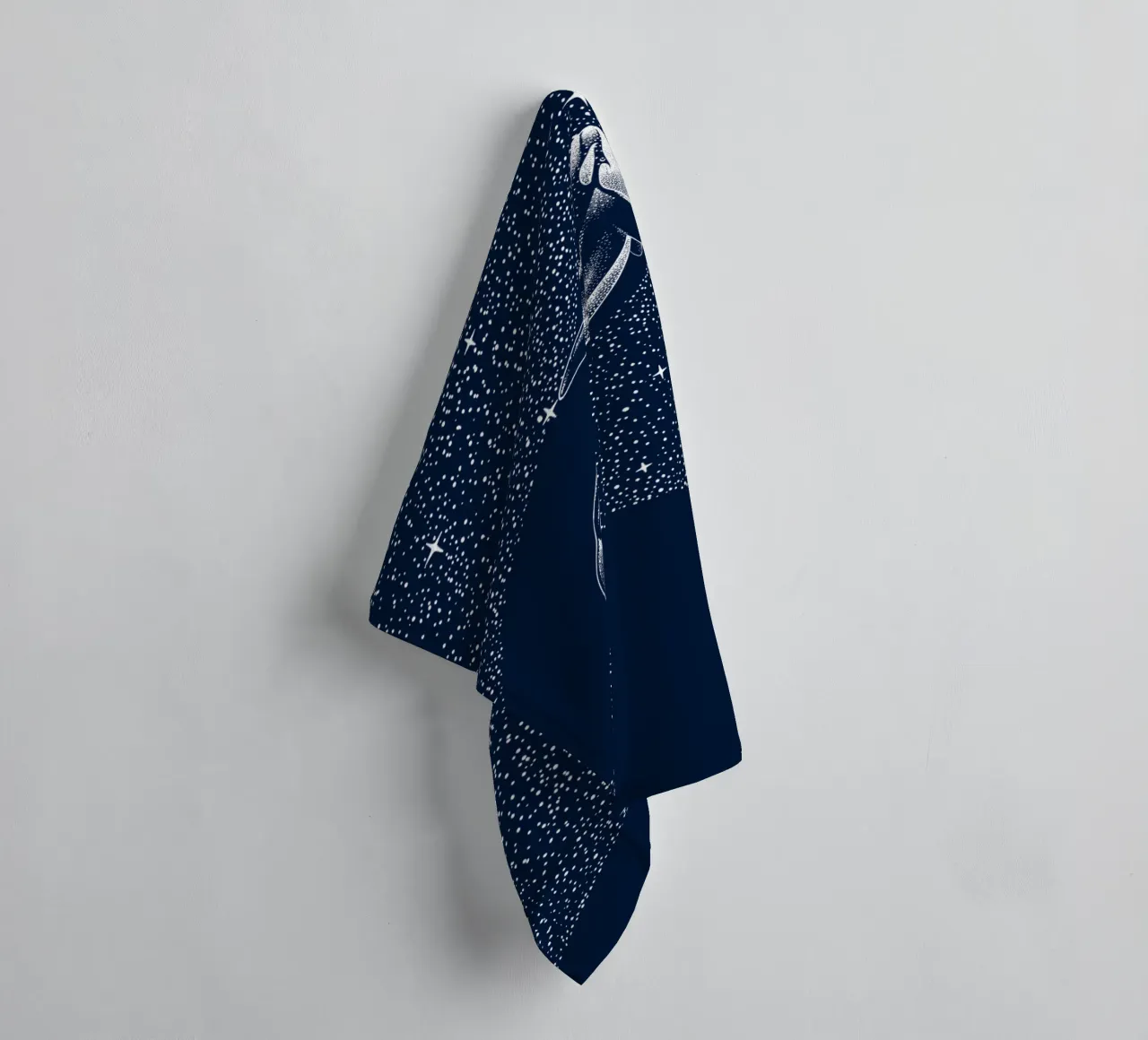 starry orca towel by aliriza cakir