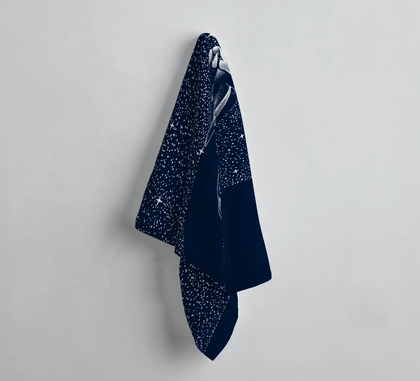 starry orca towel by aliriza cakir