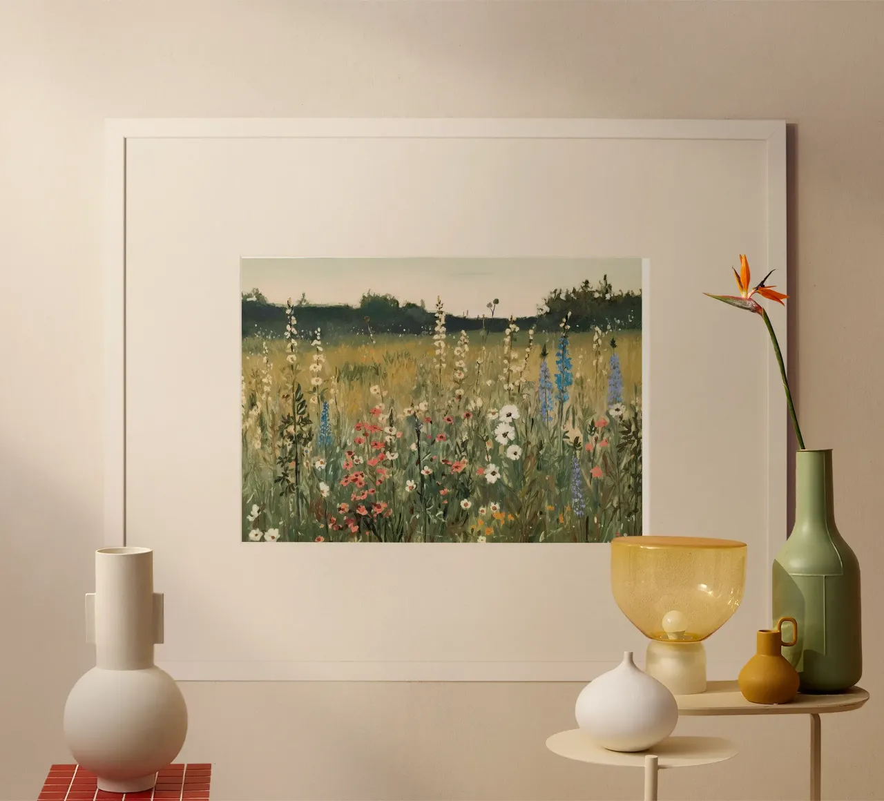 Fiori selvatici Prato Fauvismo Natura poster con telaio in alluminio da Euphoria Theresa