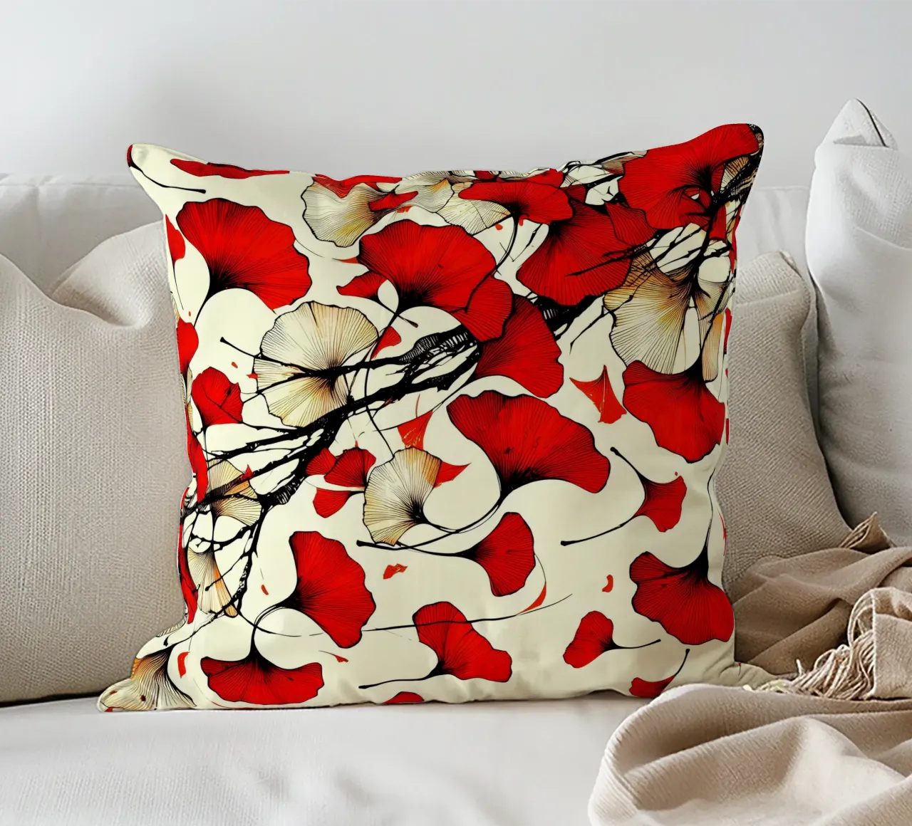 Roter Ginko cuscino da Digital Naive