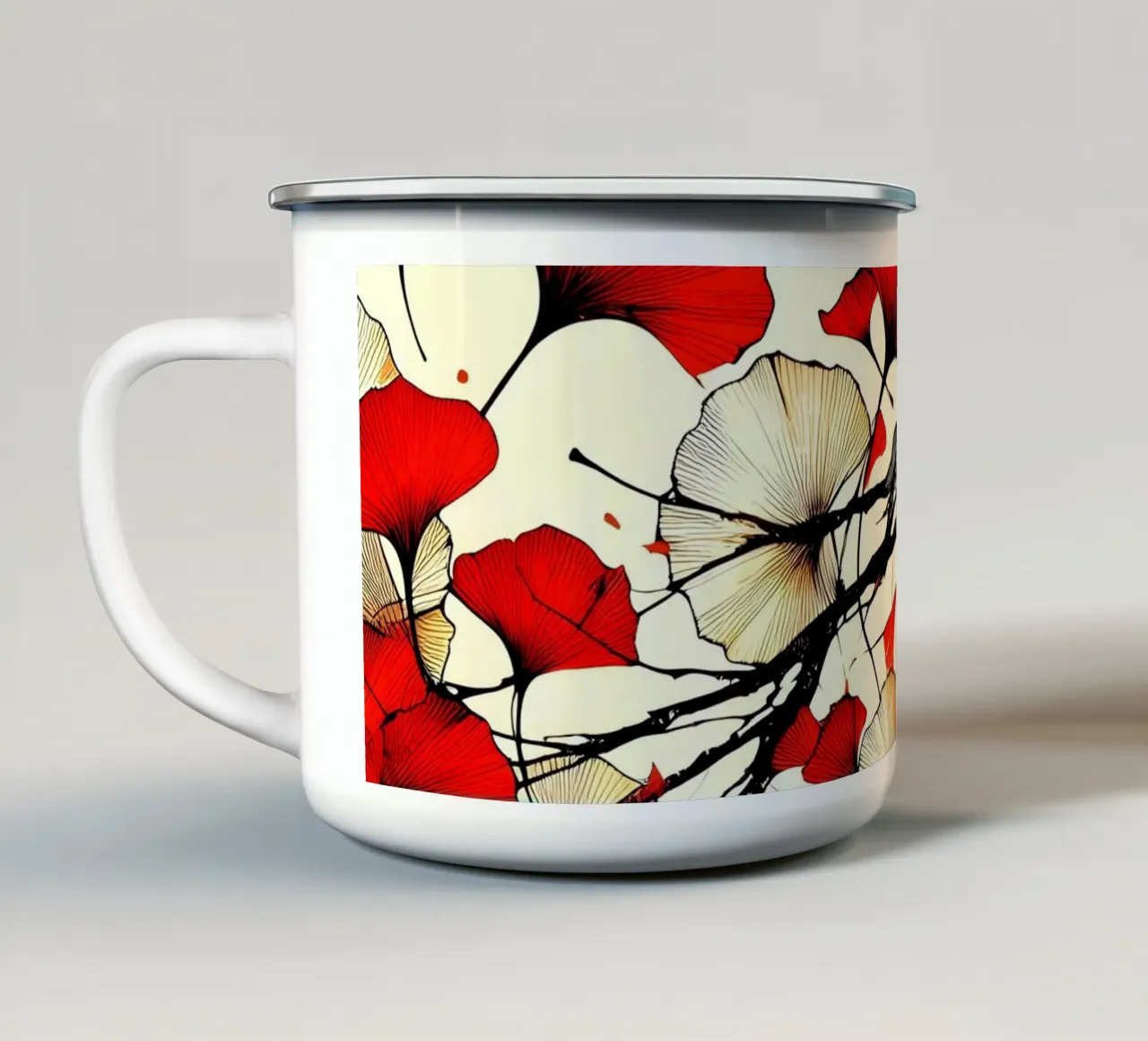 Roter Ginko tazza in smalto da Digital Naive