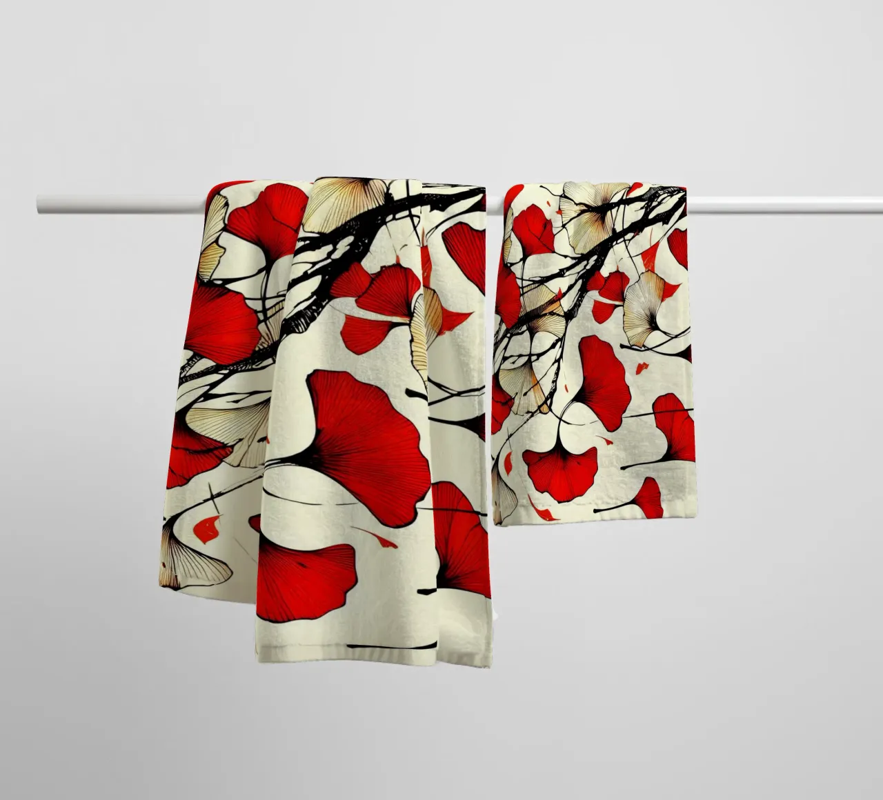 Roter Ginko asciugamano da bagno da Digital Naive