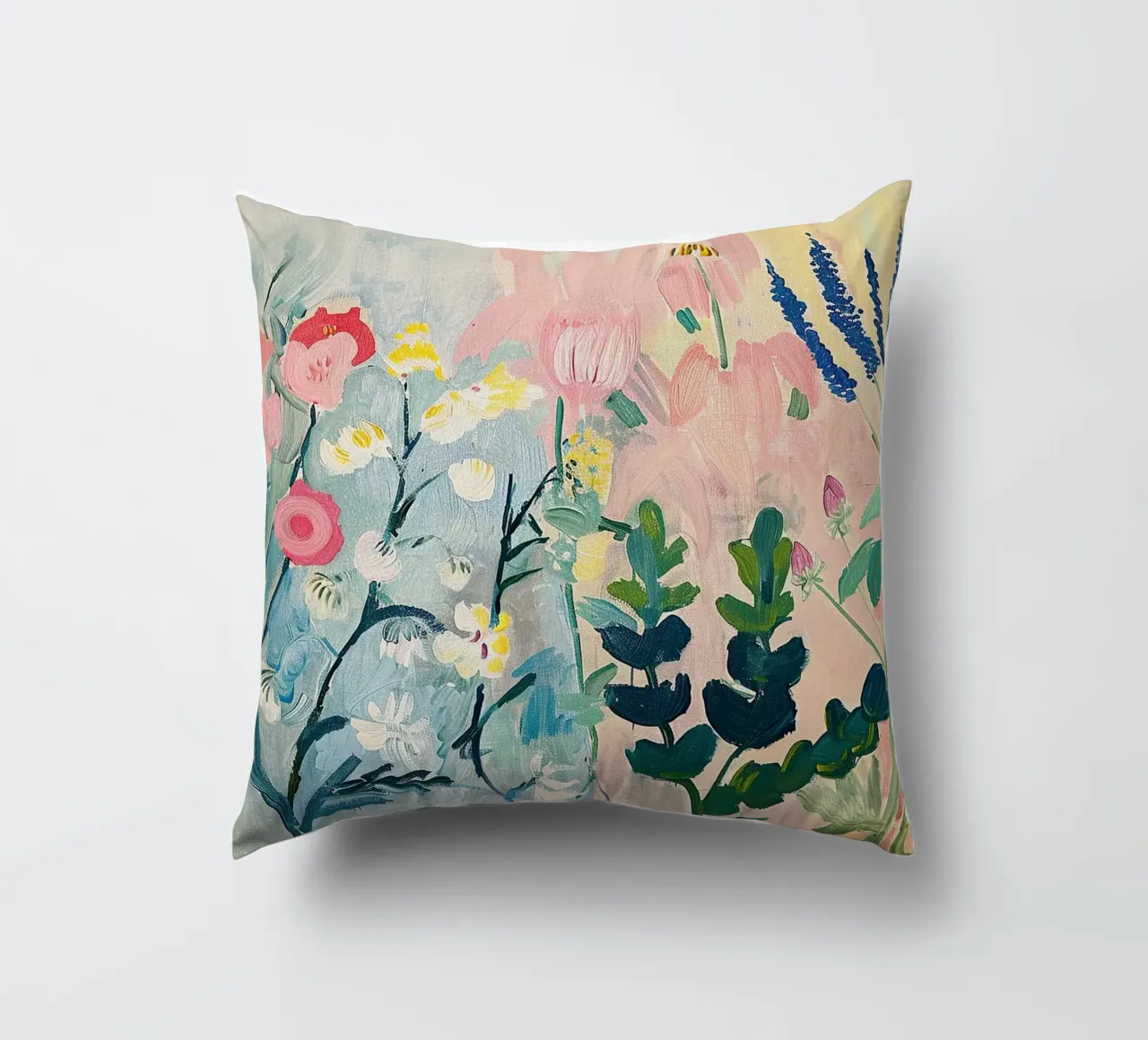 Flowers Abstract Wildflowers Colourful decorative cushion by Euphoria Theresa