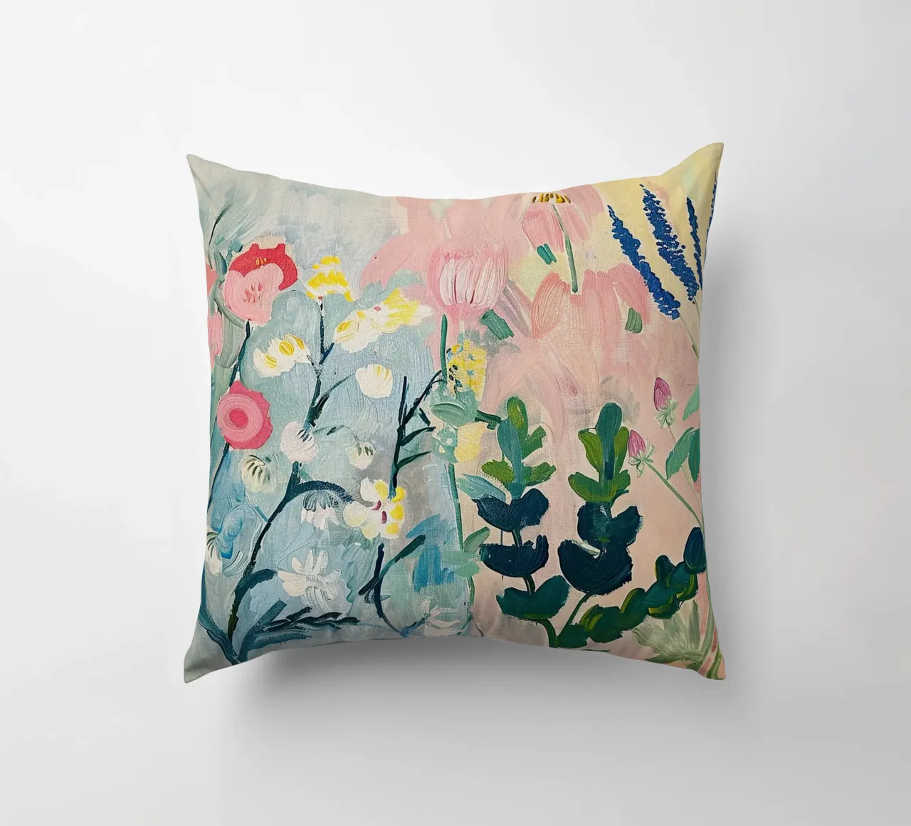 Flowers Abstract Wildflowers Colourful decorative cushion by Euphoria Theresa