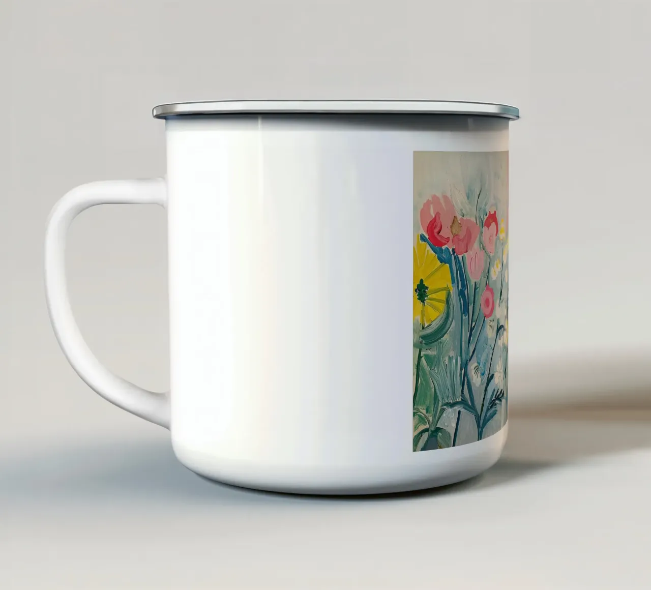 Fiori astratti Fiori di campo colorati tazza in smalto da Euphoria Theresa