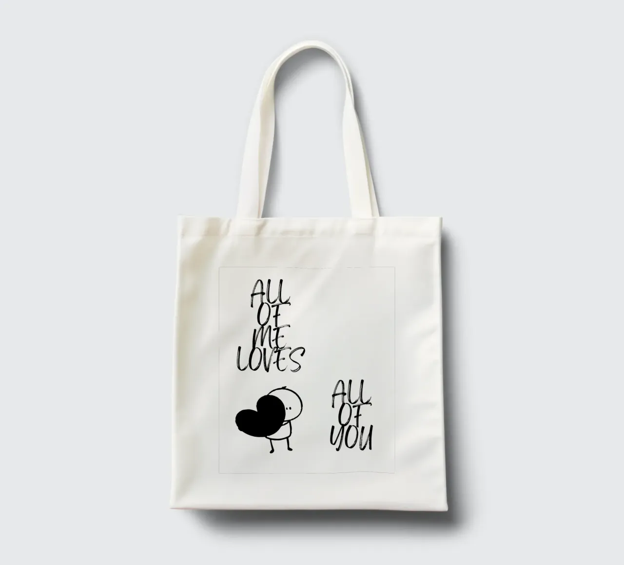 all of me loves all of you borsa in juta da ArtDesign by KBK