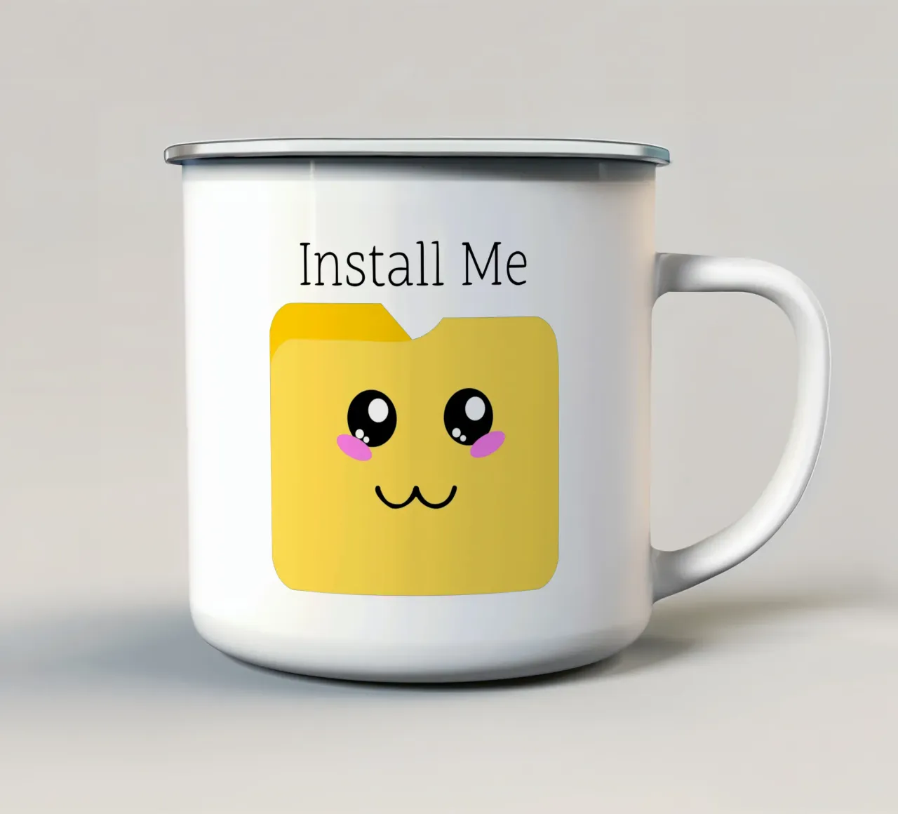 Installatemi nel vostro cuore tazza in smalto da sillyindustries