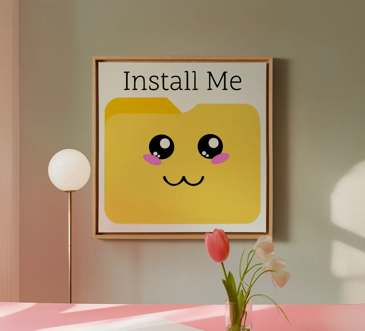 Installeer Mij in je hart canvas met Baklijst van sillyindustries