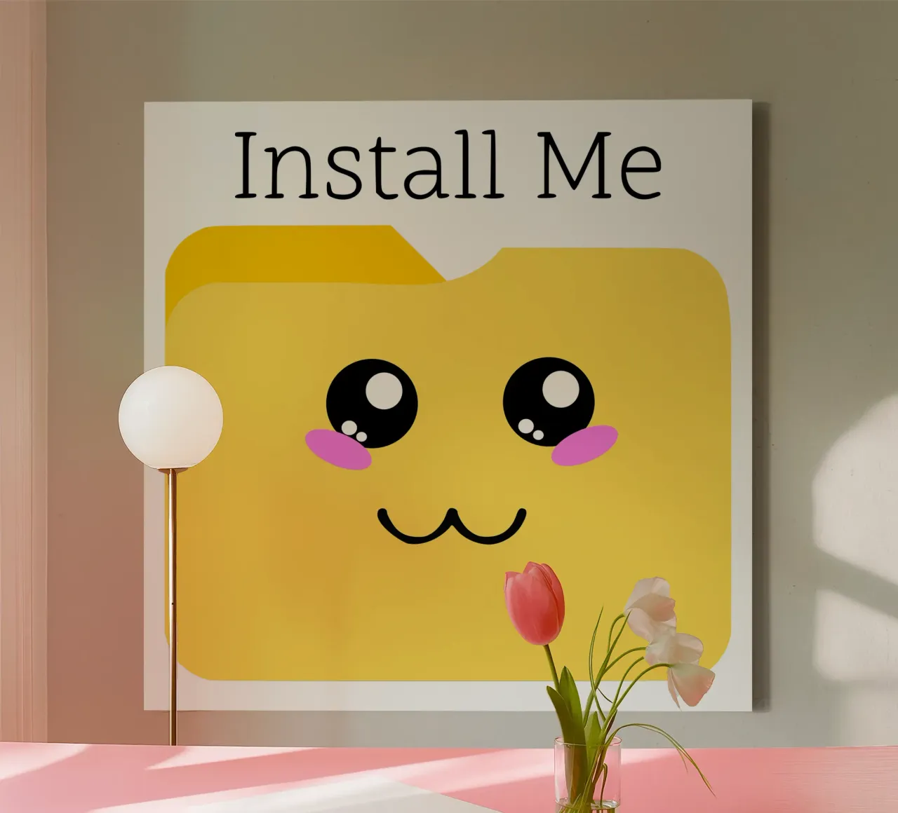 Installeer Mij in je hart canvas met Baklijst van sillyindustries