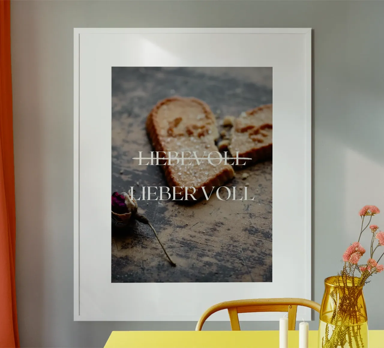 LIEBEVOLL LIEBER VOLL poster con telaio in alluminio da ArtDesign by KBK
