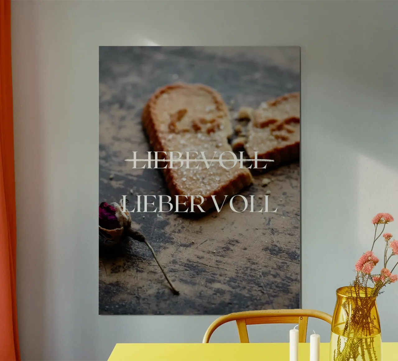LIEBEVOLL LIEBER VOLL poster con telaio in alluminio da ArtDesign by KBK