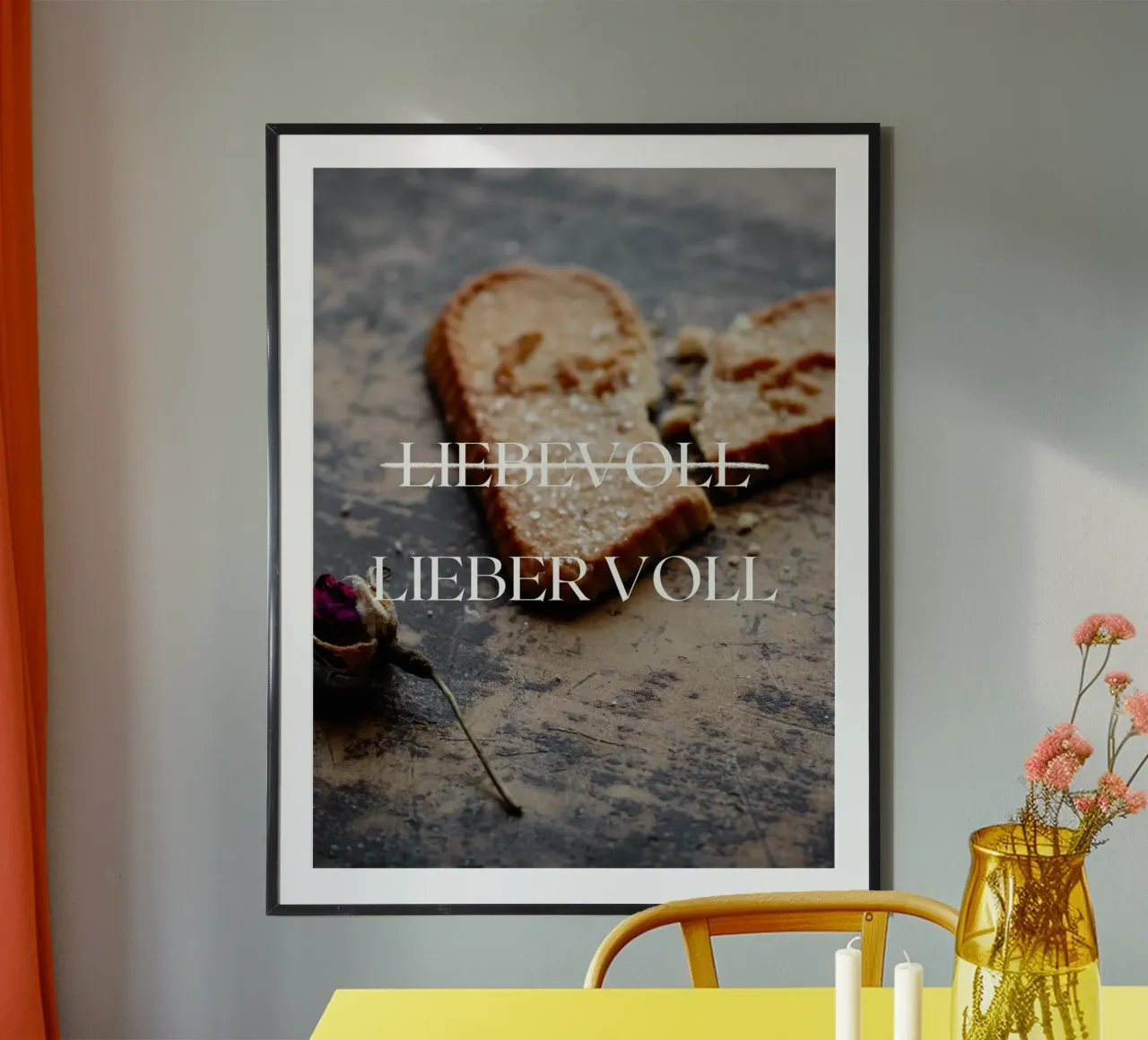 LIEBEVOLL LIEBER VOLL poster con telaio in alluminio da ArtDesign by KBK