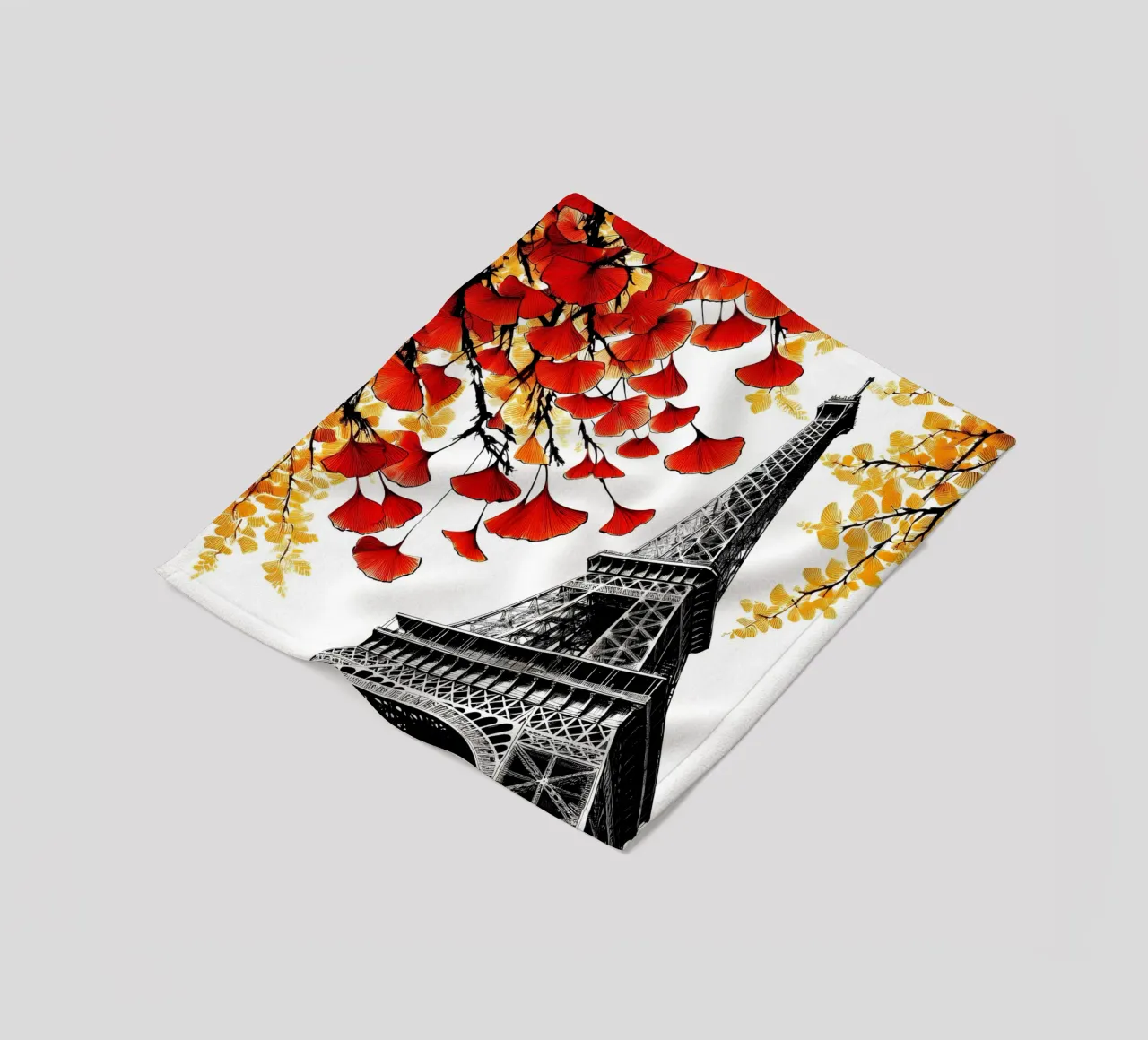 Torre Eiffel en tinta manta de franela de Digital Naive