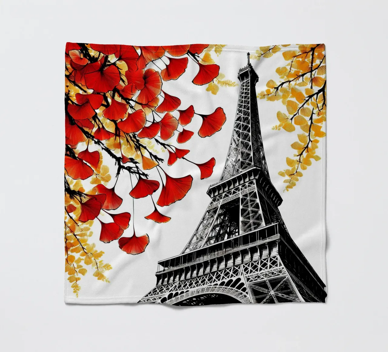 Torre Eiffel en tinta manta de franela de Digital Naive