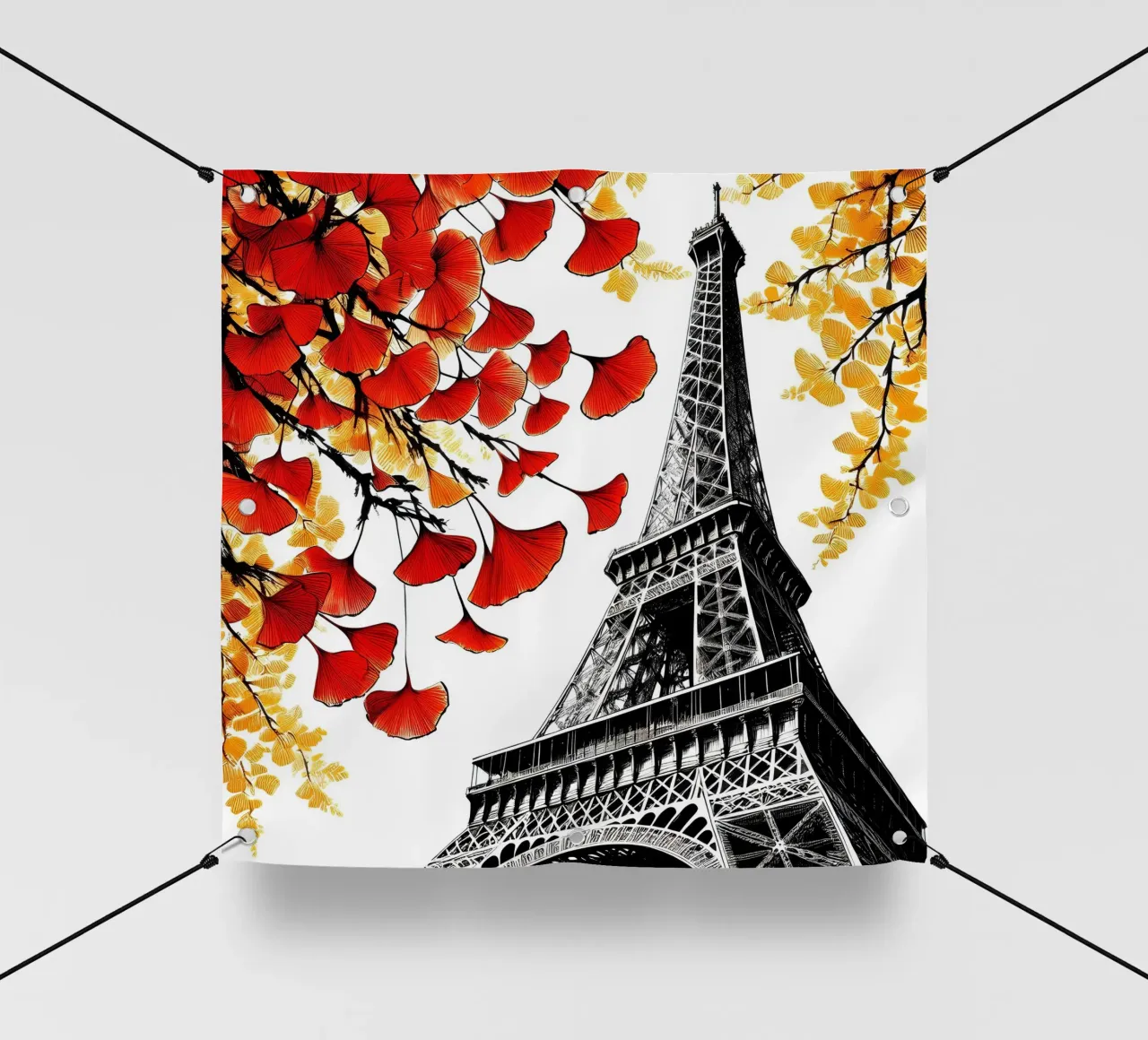 Torre Eiffel a inchiostro telo in pvc da Digital Naive