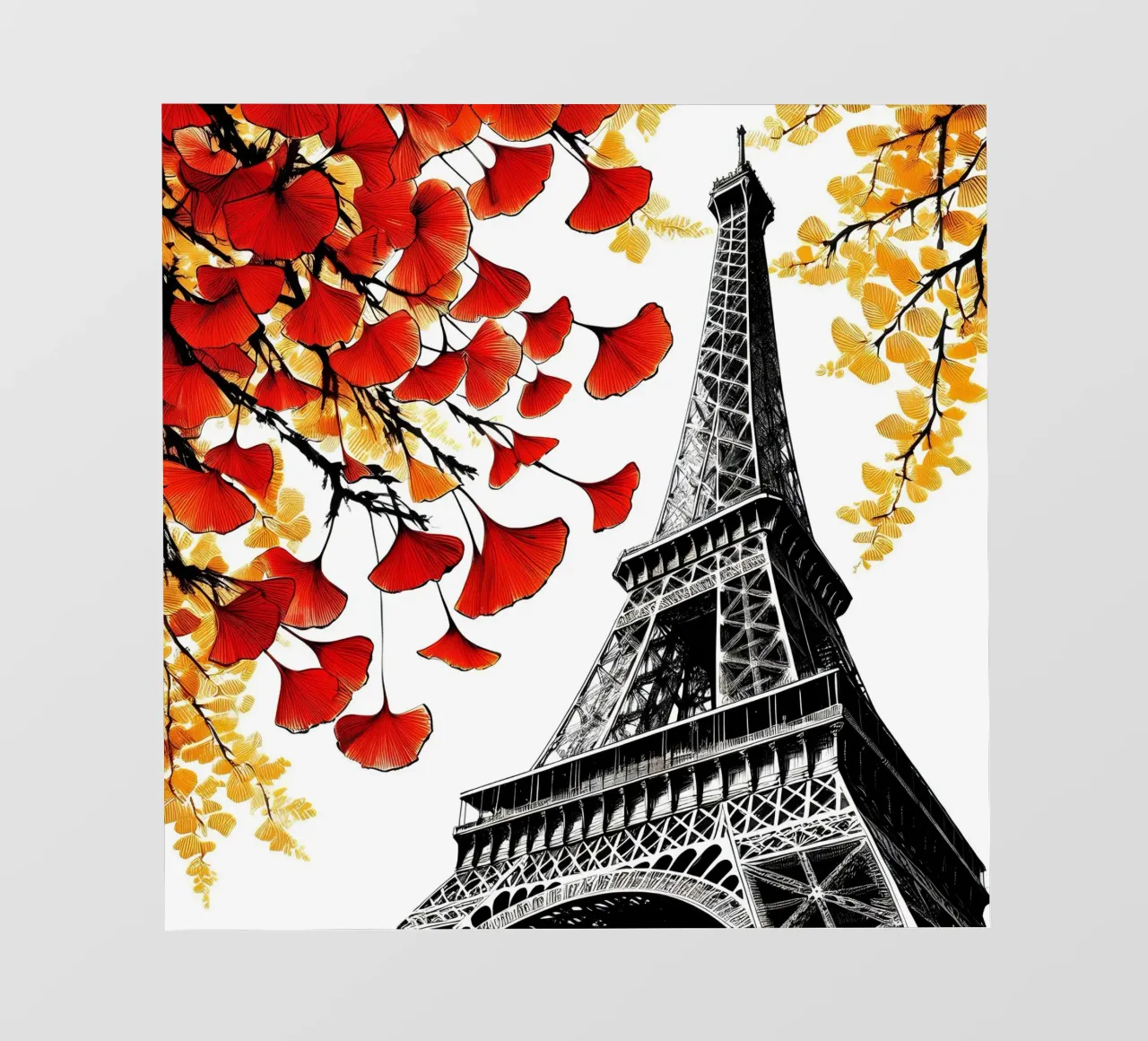 Eiffel Tower in ink pvc cover by Digital Naive