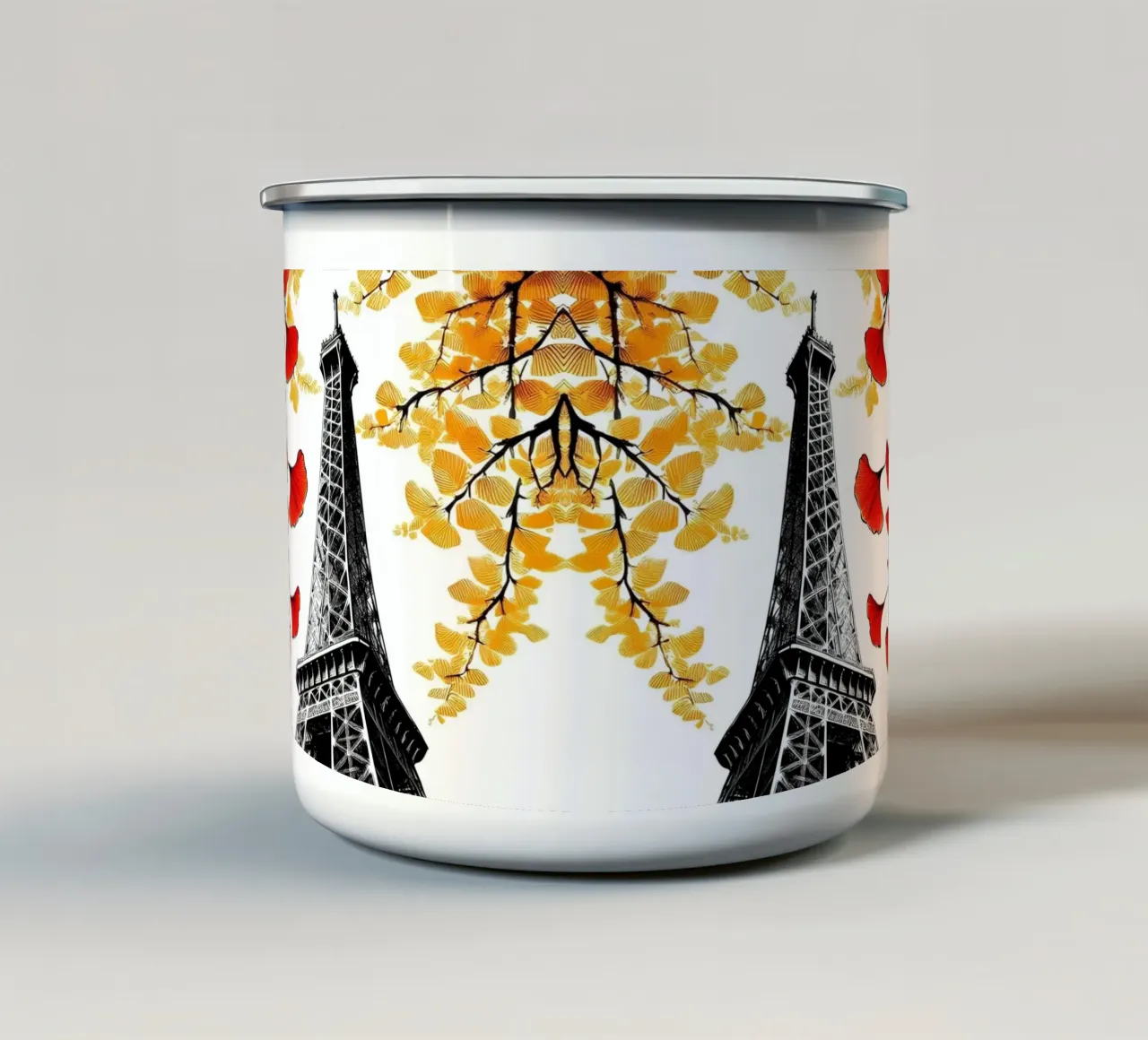 Tour Eiffel à l'encre de Chine mug en émail de Digital Naive
