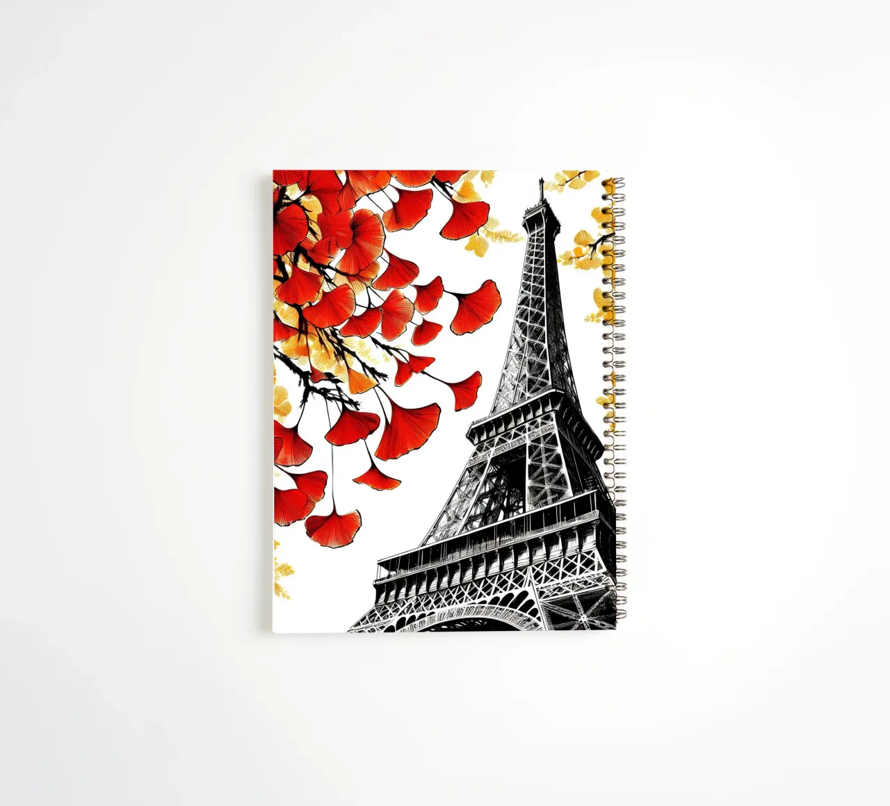 Eiffel Tower in ink spiral notebook by Digital Naive